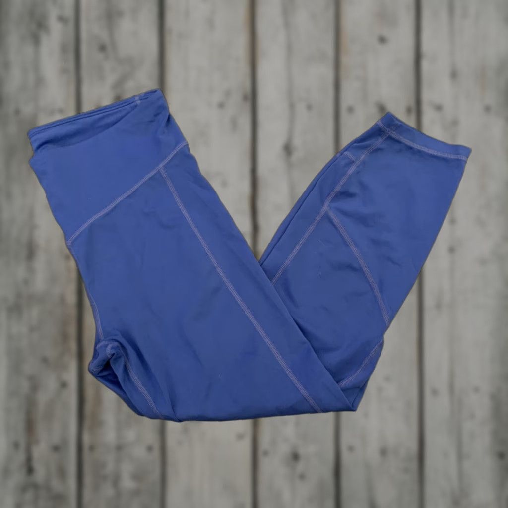 Gap GapFit Leggings Womens M Blue Solid Stretch Lightweight Cross Training Skinny Inseam 22in Pul On Size 32" / US 10 / IT 46 - 1 Thumbnail
