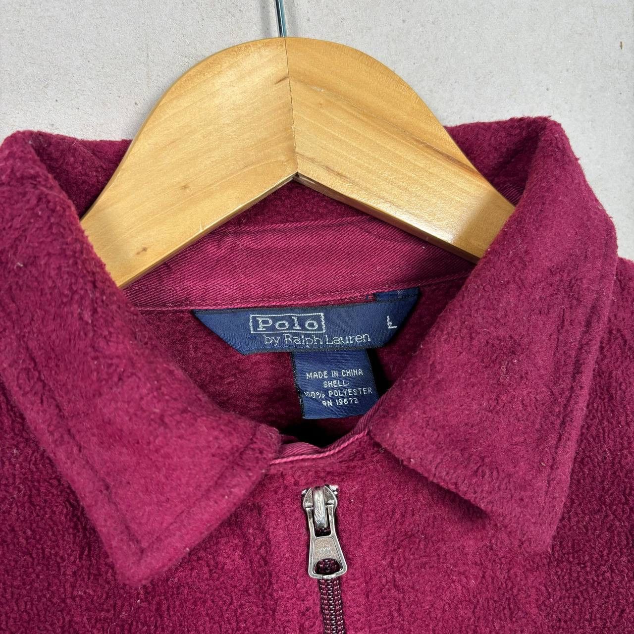 Polo Ralph Lauren Vintage Polo Ralph Lauren Burgundy Red Zip Up Fleece Jacket Size US L / EU 52-54 / 3 - 6 Thumbnail