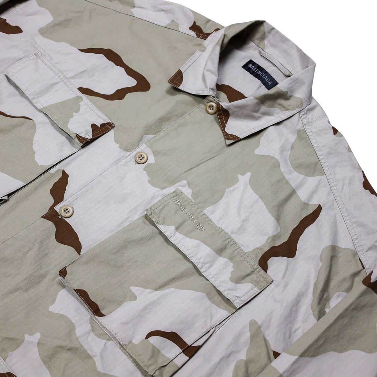 Balenciaga × Designer BALENCIAGA Snow Camo Oversized Cargo Over Shirt Jacket Size US XXL / EU 58 / 5 - 4 Thumbnail
