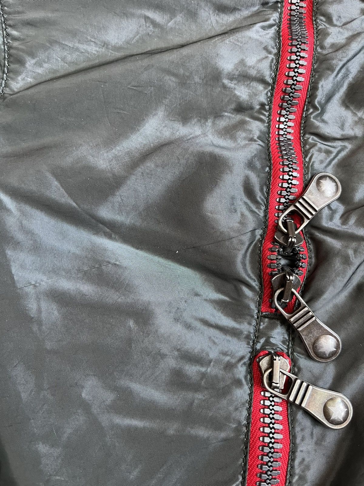JET SET × Japanese Brand × Vintage Vintage 90s JET SET Women Nylon Olive Avant Garde Zip Jacket Size M / US 6-8 / IT 42-44 - 21 Thumbnail