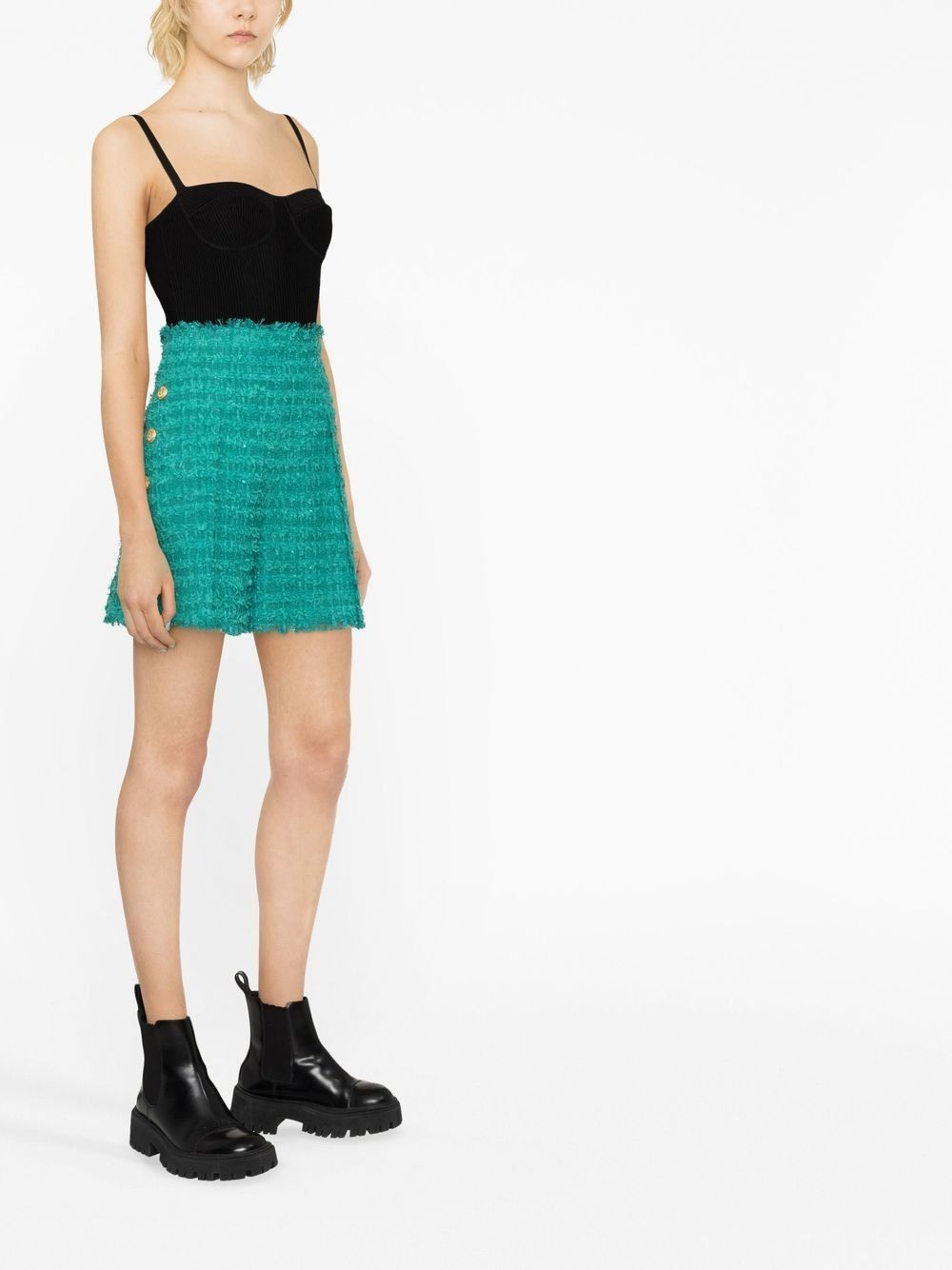 Alexander McQueen o1y0225 Bustier Top in Black Size M / US 6-8 / IT 42-44 - 3 Thumbnail