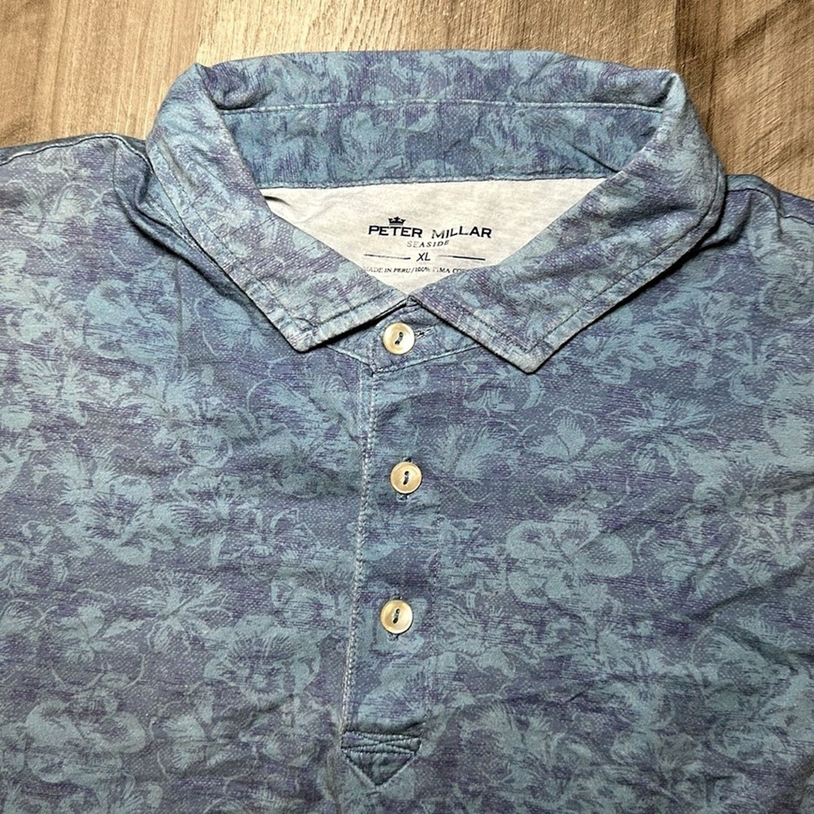 Peter Millar Peter Millar Seaside Floral Pima Cotton Polo - XL Size US XL / EU 56 / 4 - 6 Thumbnail