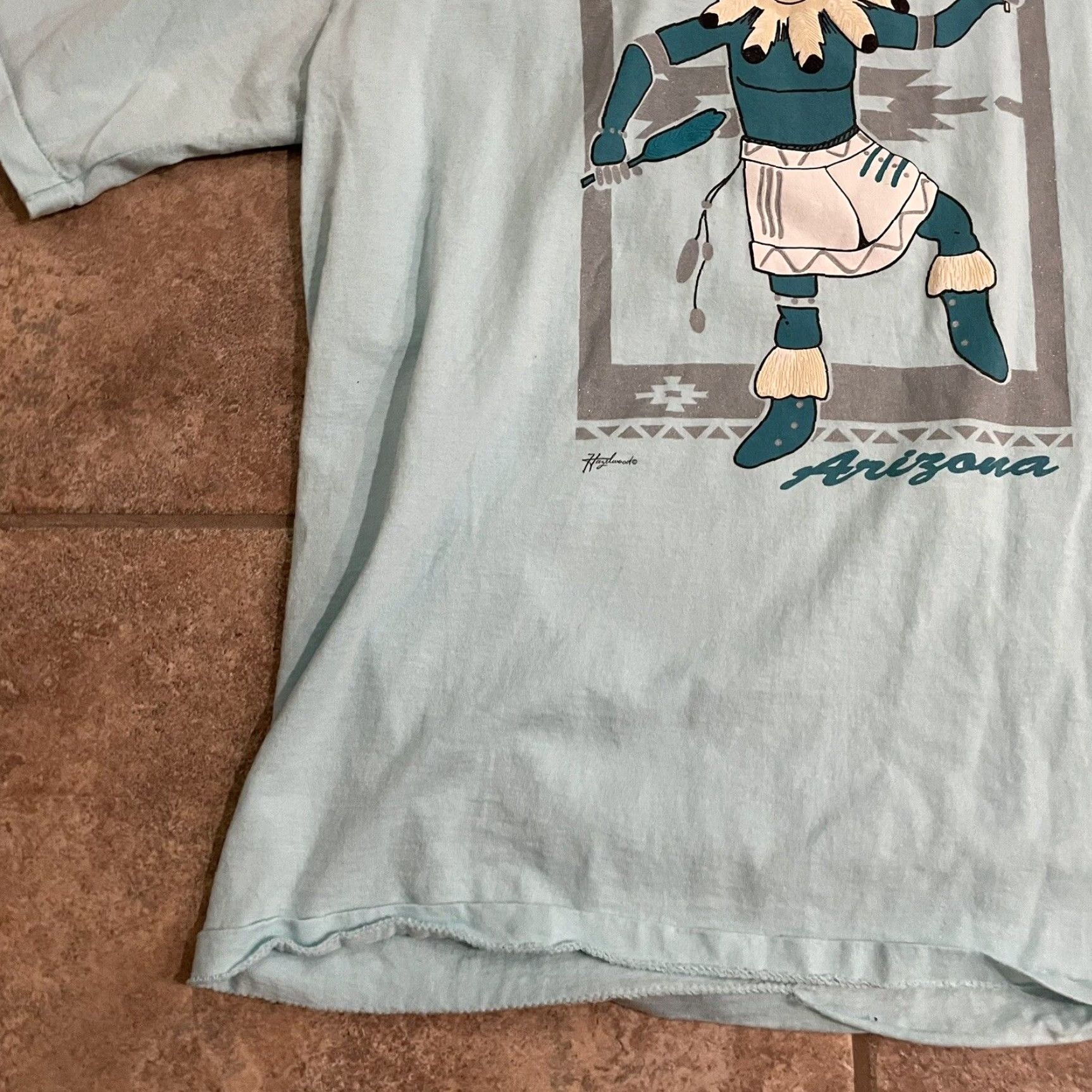Vintage VINTAGE Graphic Tee T-Shirt Mens Size L Blue Cotton USA Stitch Kachina Graphic Tee L Mens Size US L / EU 52-54 / 3 - 3 Thumbnail