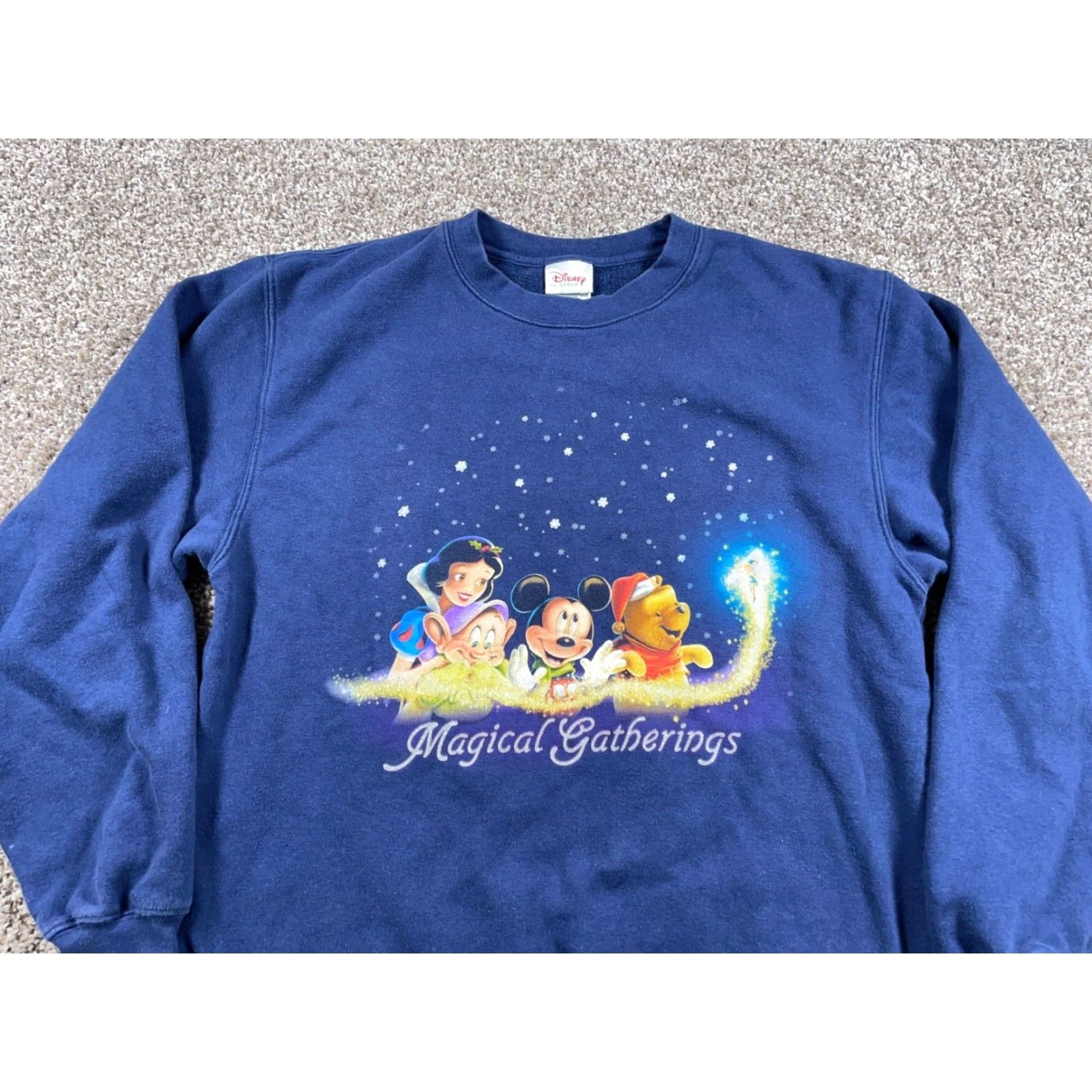 Disney VINTAGE Disney Store Magical Gathering Sweatshirt Adult Medium Blue Snow White Mickey 90s Cartoon Retro Womens Size M / US 6-8 / IT 42-44 - 4 Thumbnail