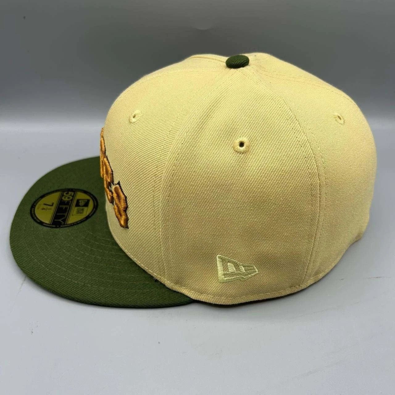 New Era Pittsburgh Pirates Hat Men 7 1/4 Yellow Green MLB Fitted Size ONE SIZE - 6 Thumbnail