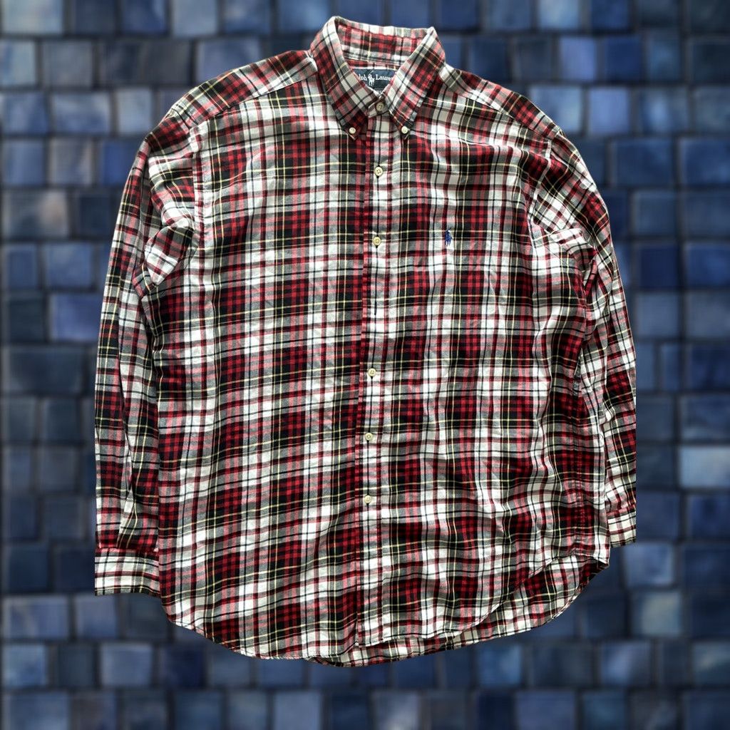 Ralph Lauren VTG Ralph Lauren Plaid Button Up Shirt Mens Large Baggy Relaxed Loose Y2K Grunge Shirt Size US L / EU 52-54 / 3 - 1 Thumbnail