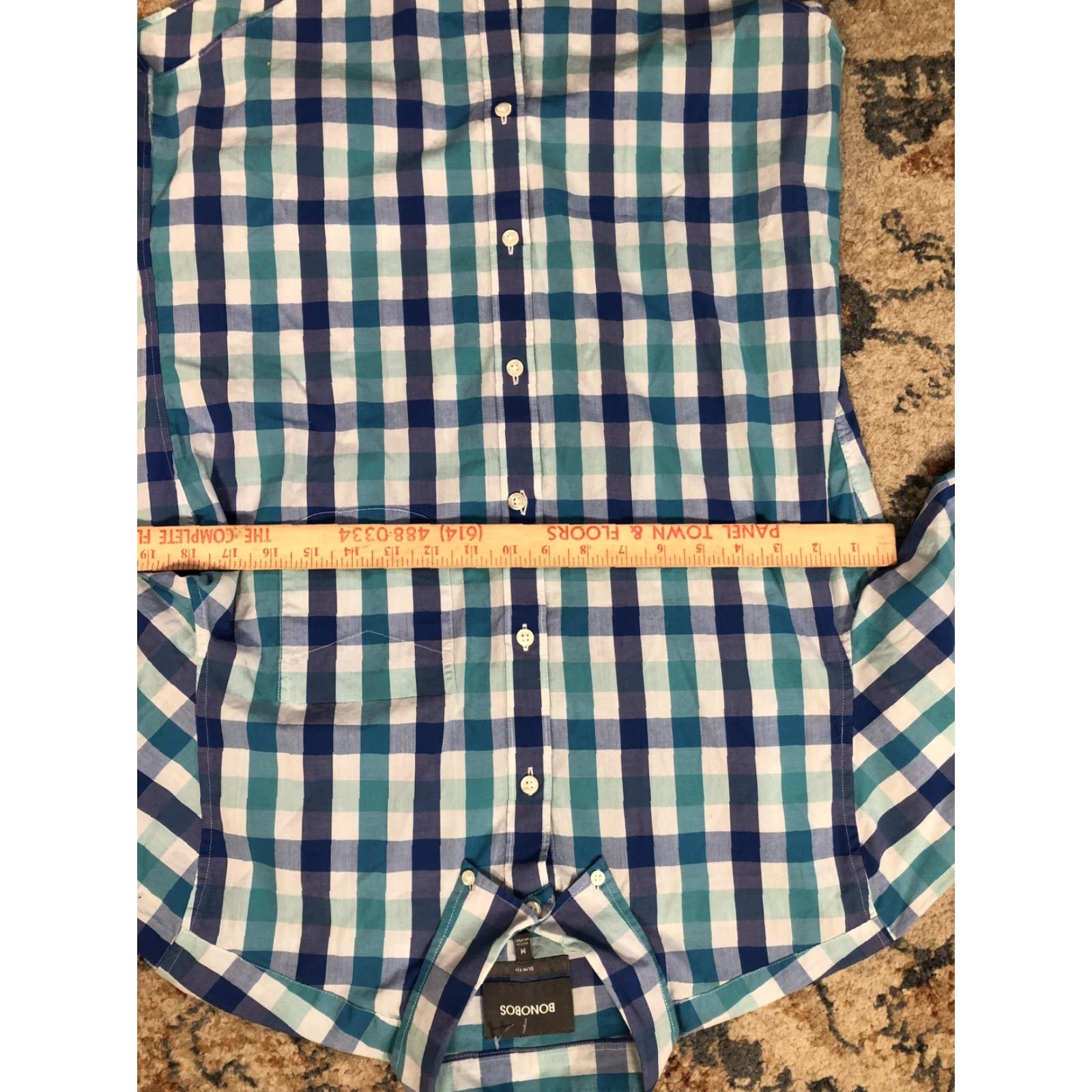 Bonobos Bonobos Shirt Mens M Blue Check Slim Fit Button Down Long Sleeve Casual Size US M / EU 48-50 / 2 - 7 Thumbnail