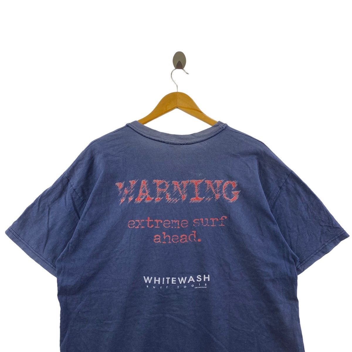Vintage Vintage 90s WHITE WASH SUFRWEAR Print Navy Short Sleeve Size US XL / EU 56 / 4 - 2 Thumbnail