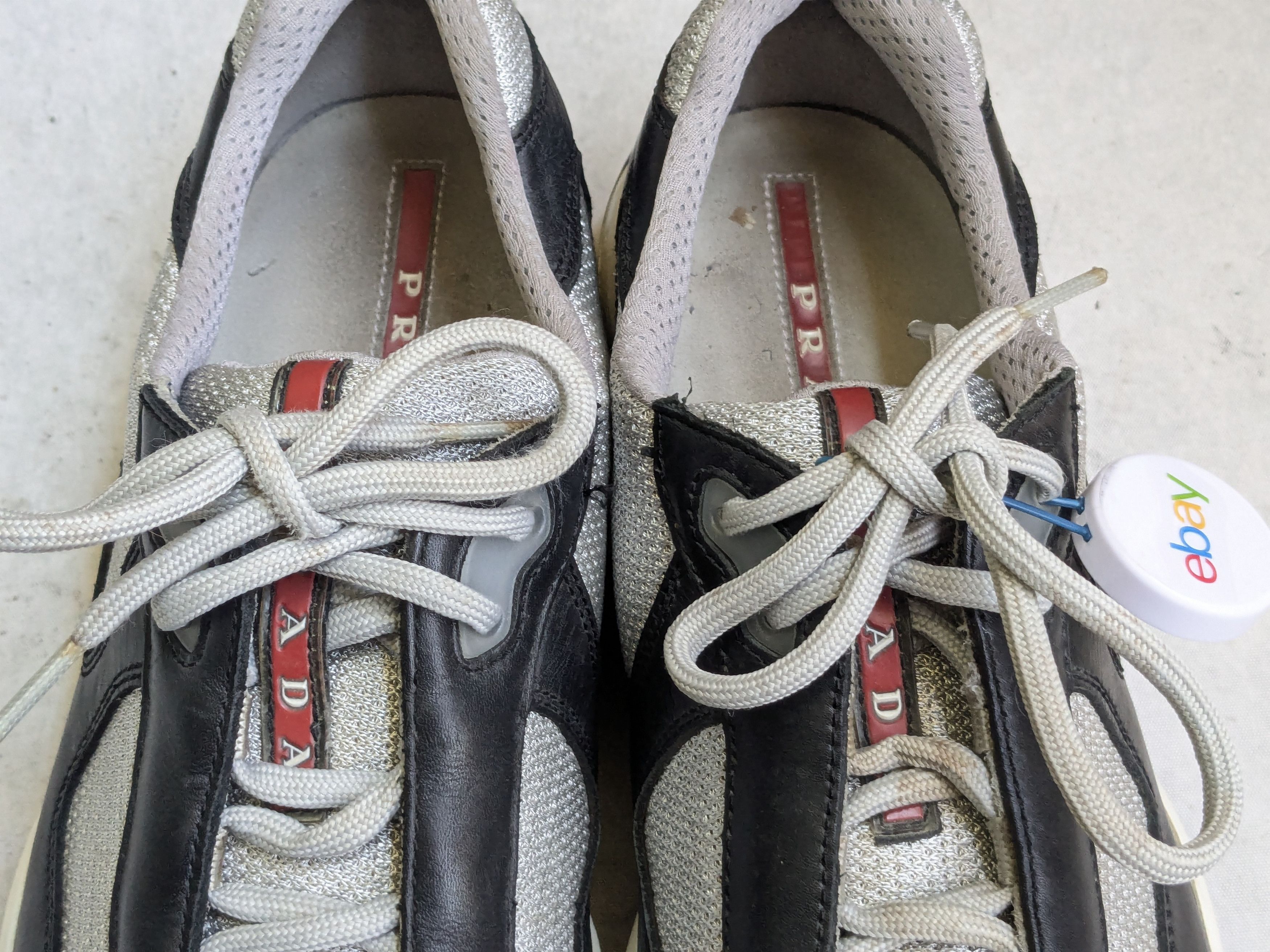 Prada Prada Sneakers Black Leather 9 Low Tops Gray Silver Size US 9 / EU 42 - 5 Thumbnail