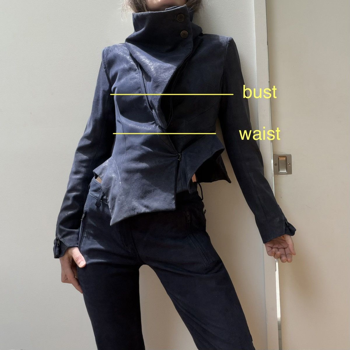 Ann Demeulemeester ann demeulemeester fw12 blue blistered leather jacket 38 Size S / US 4 / IT 40 - 7 Thumbnail