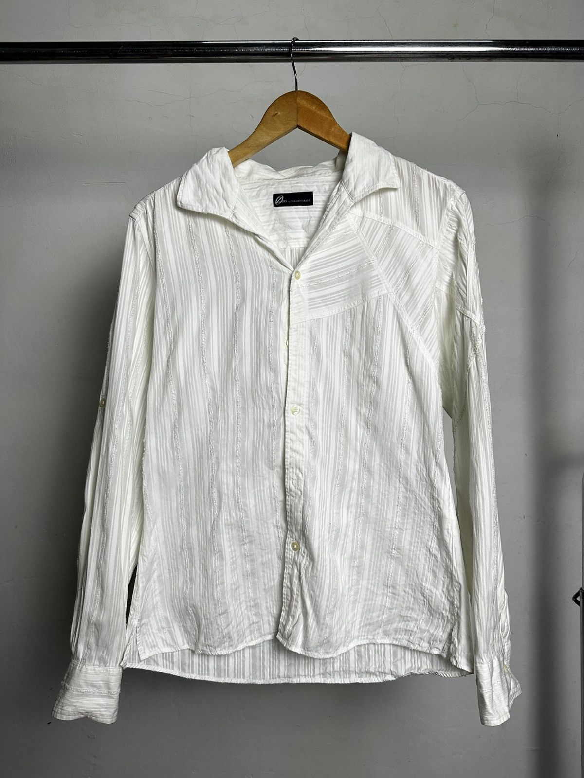 Tornado Mart Stripes Fur White Button Shirt Punk