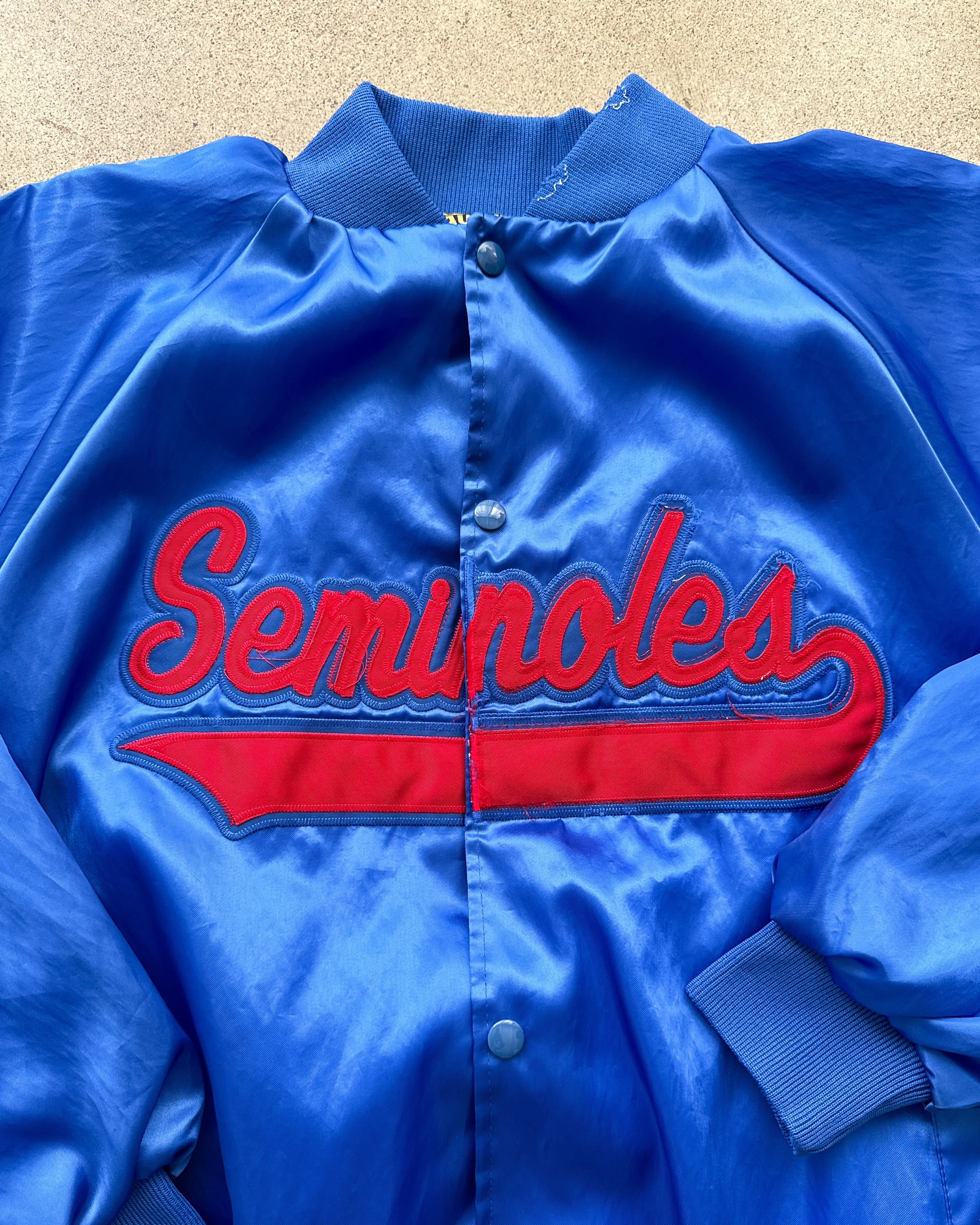 Vintage Vintage 90s Auburn Florida State Seminoles Jacket Satin Blue Size US L / EU 52-54 / 3 - 2 Thumbnail