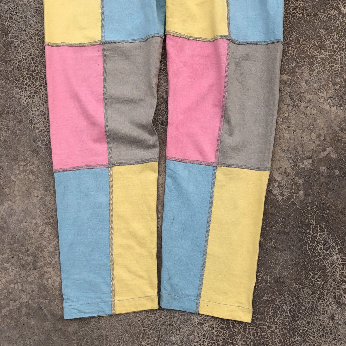 Japanese Brand ELEPHANT BLANC Rare Patchwork Multicolor Design Cotton Pants Size 35" - 7 Thumbnail