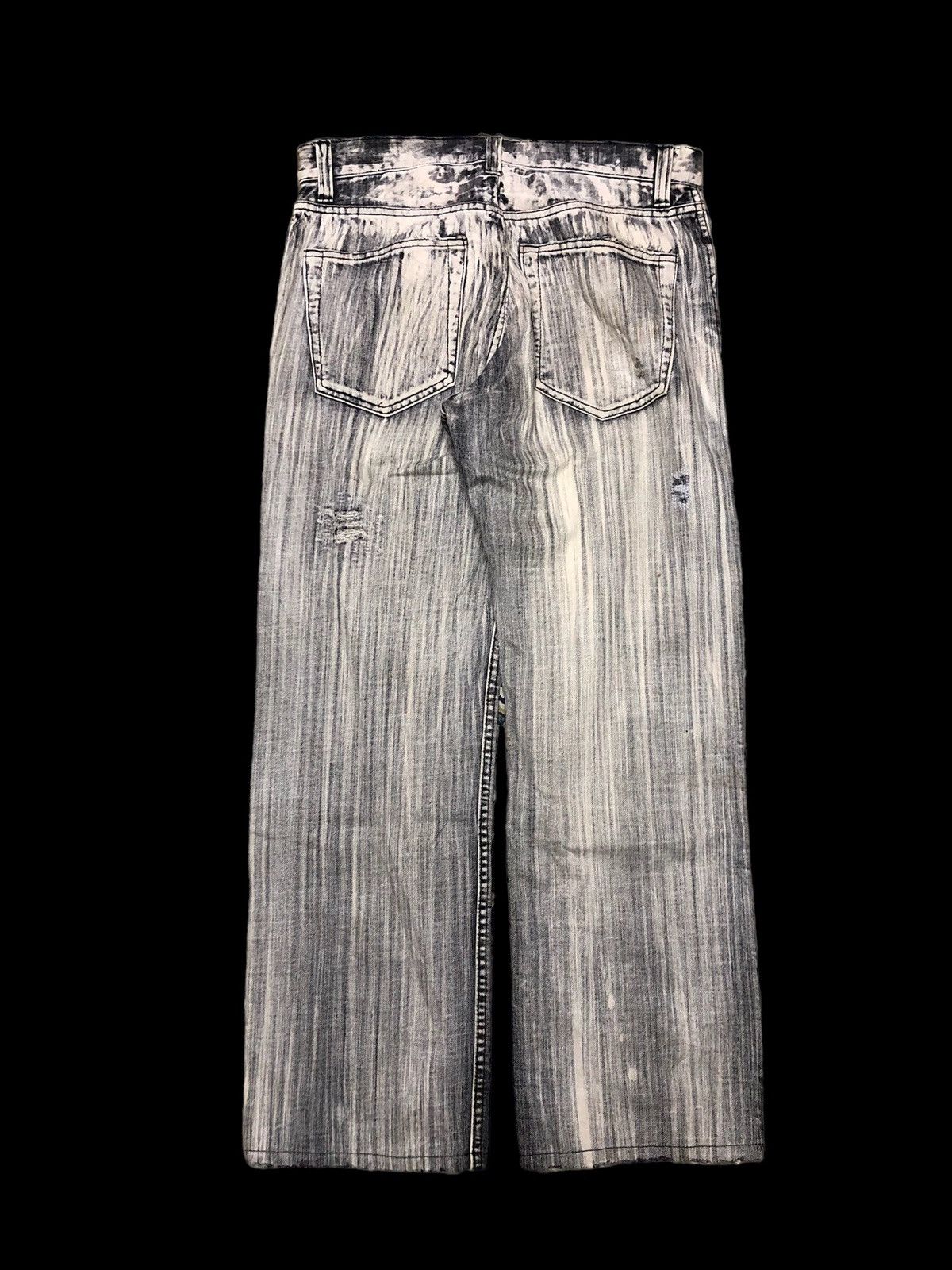 Hypebeast STRIPED WIDE LEG WASHED BLACK DENIM Size US 31 - 2 Thumbnail