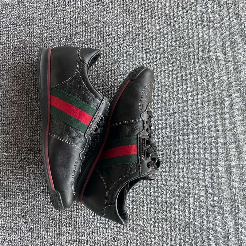 Gucci Gucci Low-Top Black Leather Casual Sneakers -2508 Size US 6.5 / EU 39-40 - 7 Thumbnail