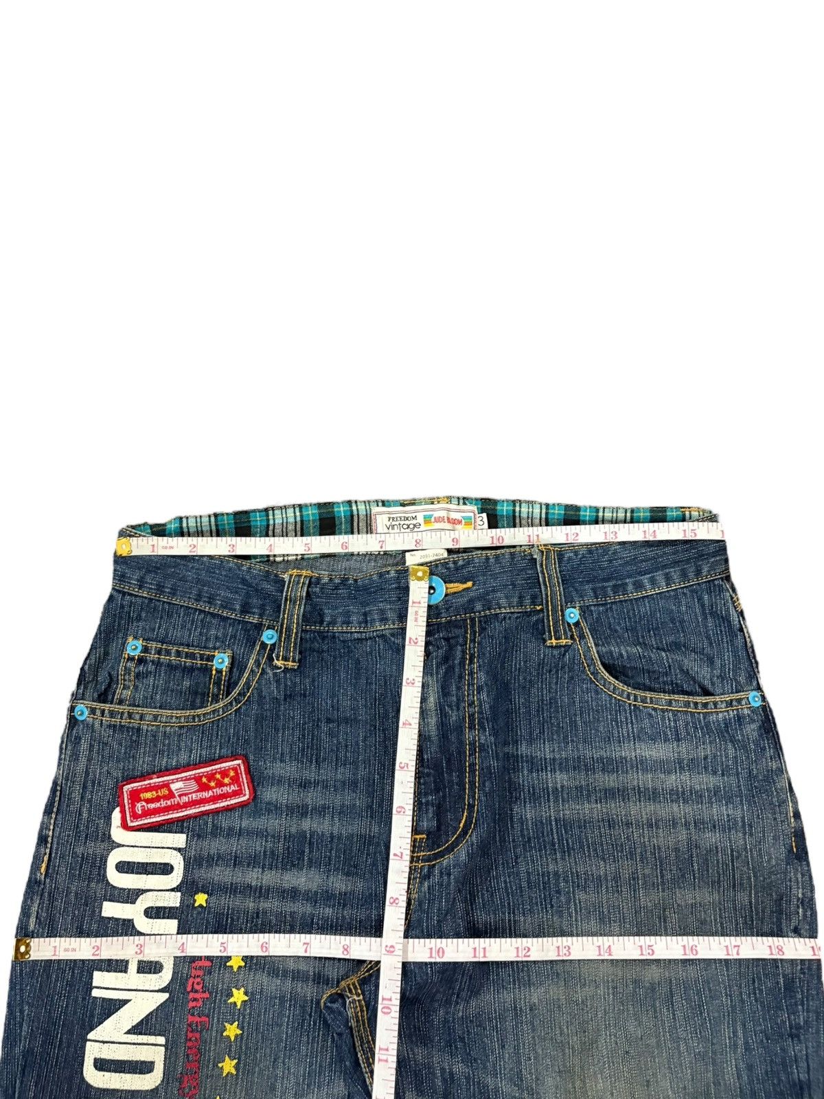 Hysteric Glamour Vintage Japanese Brand Printed Distress Flare Jeans Size 32" / US 10 / IT 46 - 6 Thumbnail