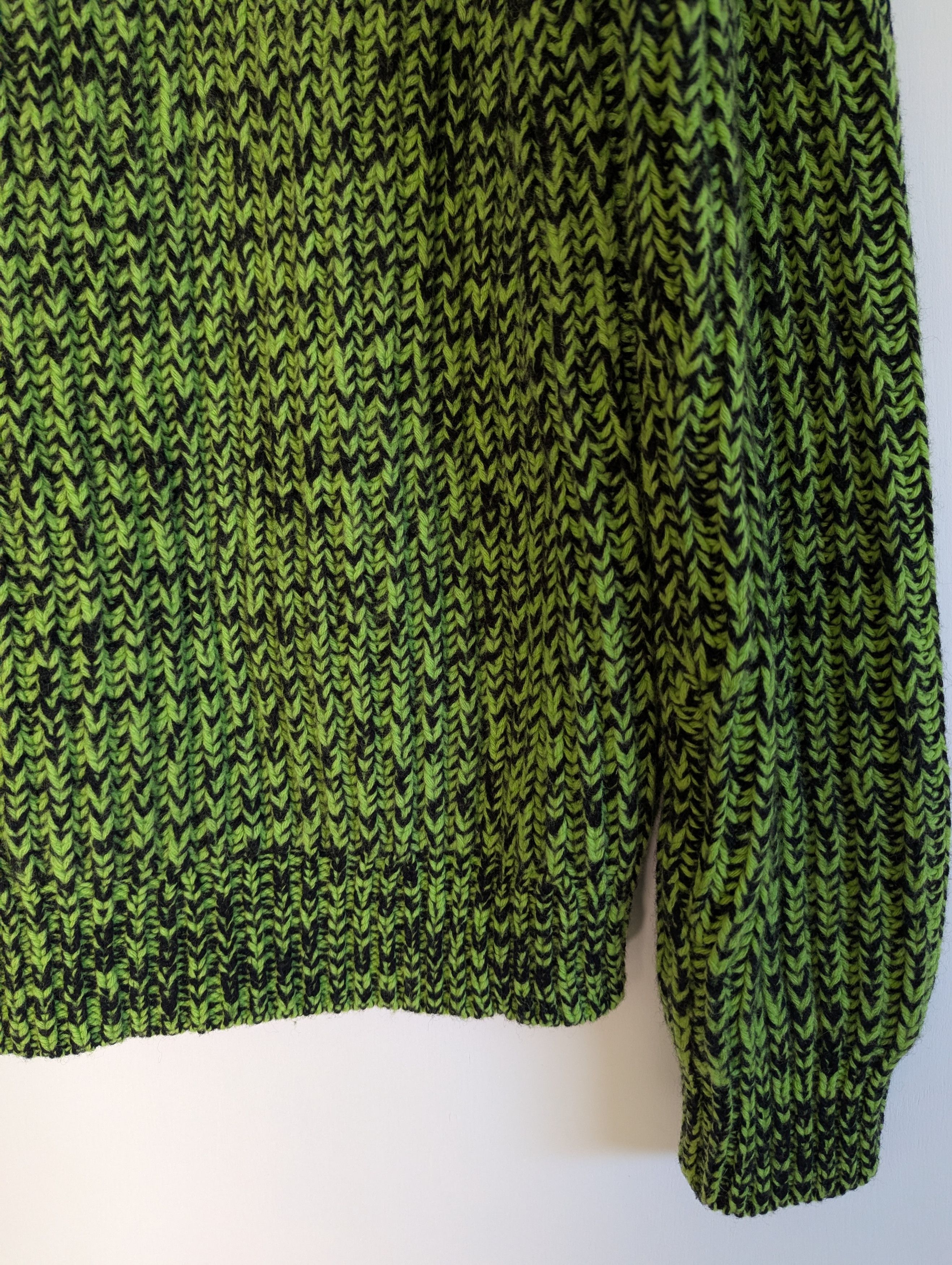 Sandro SANDRO Acid Green Marled Wool Sweater NWT Size XL Size US XL / EU 56 / 4 - 10 Thumbnail