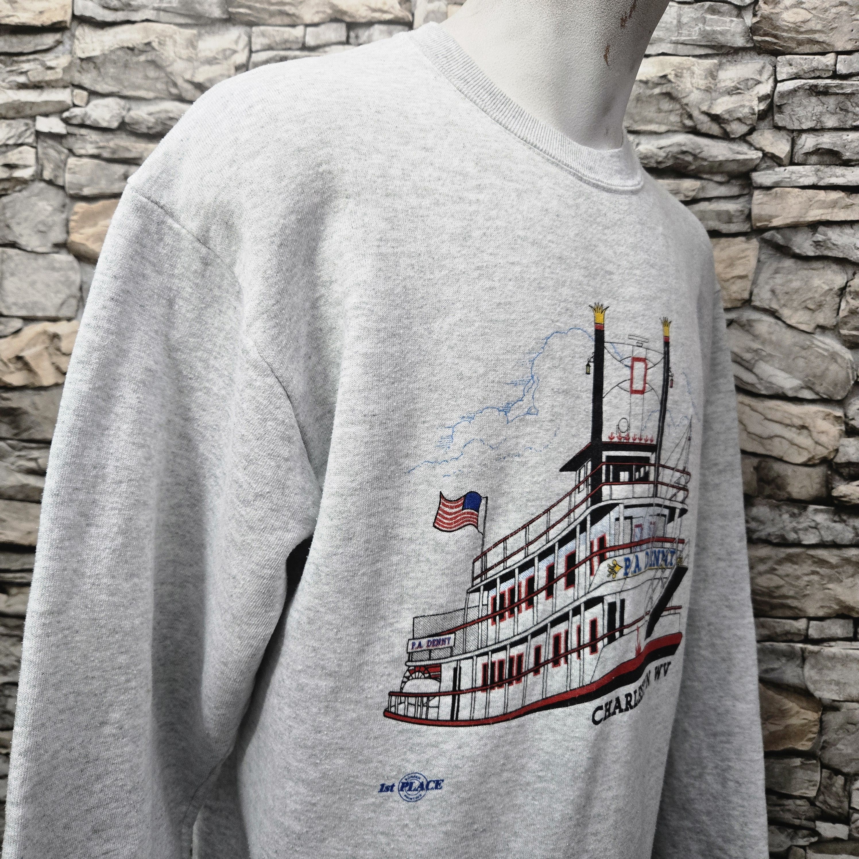 Fruit Of The Loom Fruit of Loom '87 P.A. Denny paddlewheel boat sweater Size US L / EU 52-54 / 3 - 3 Thumbnail