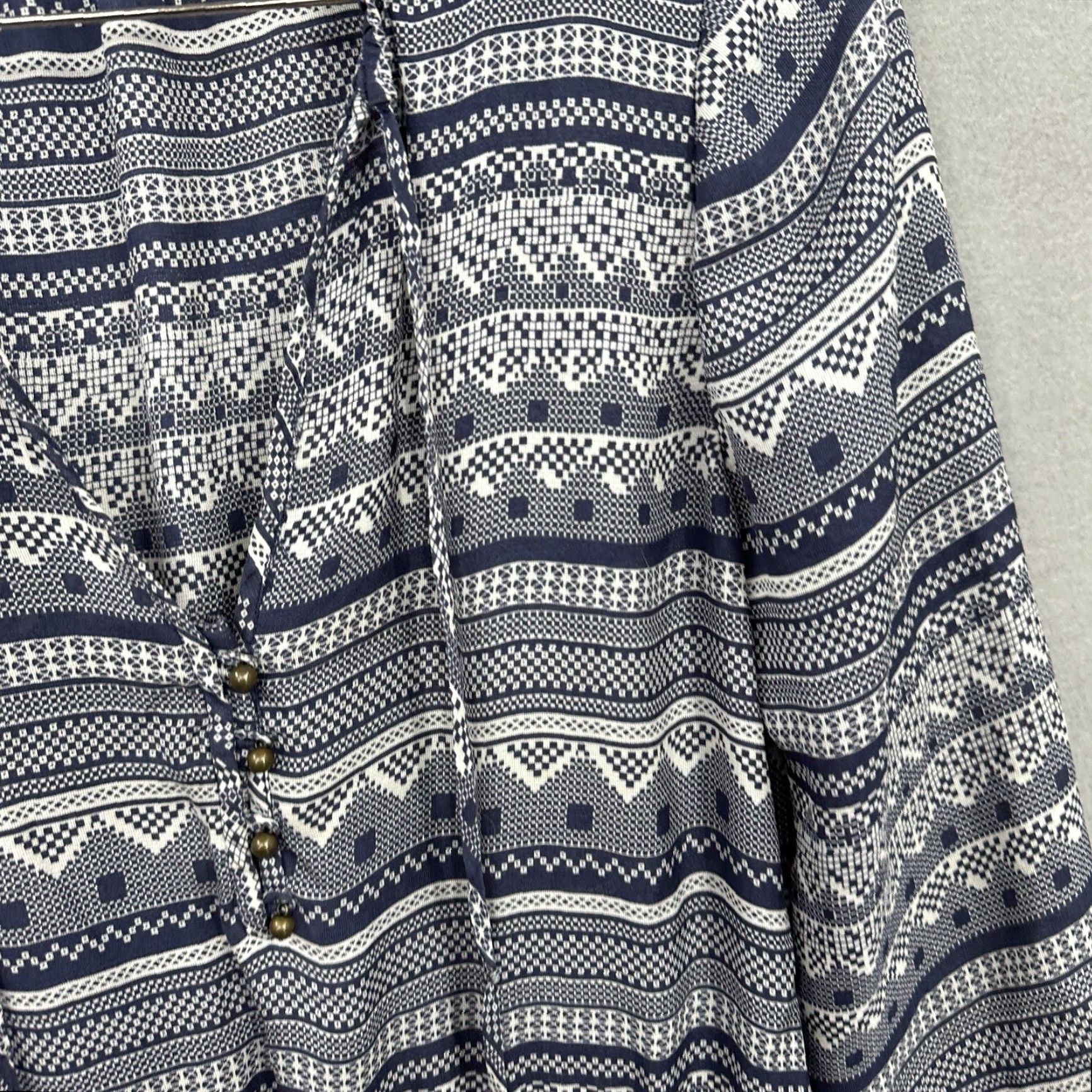 Veronica Beard VERONICA BEARD Dress Womens 8 BLUE Silk Geometric Boho A-Line Balloon Sleeve V-Neck Short Dress 8 Womens Size M / US 6-8 / IT 42-44 - 5 Thumbnail