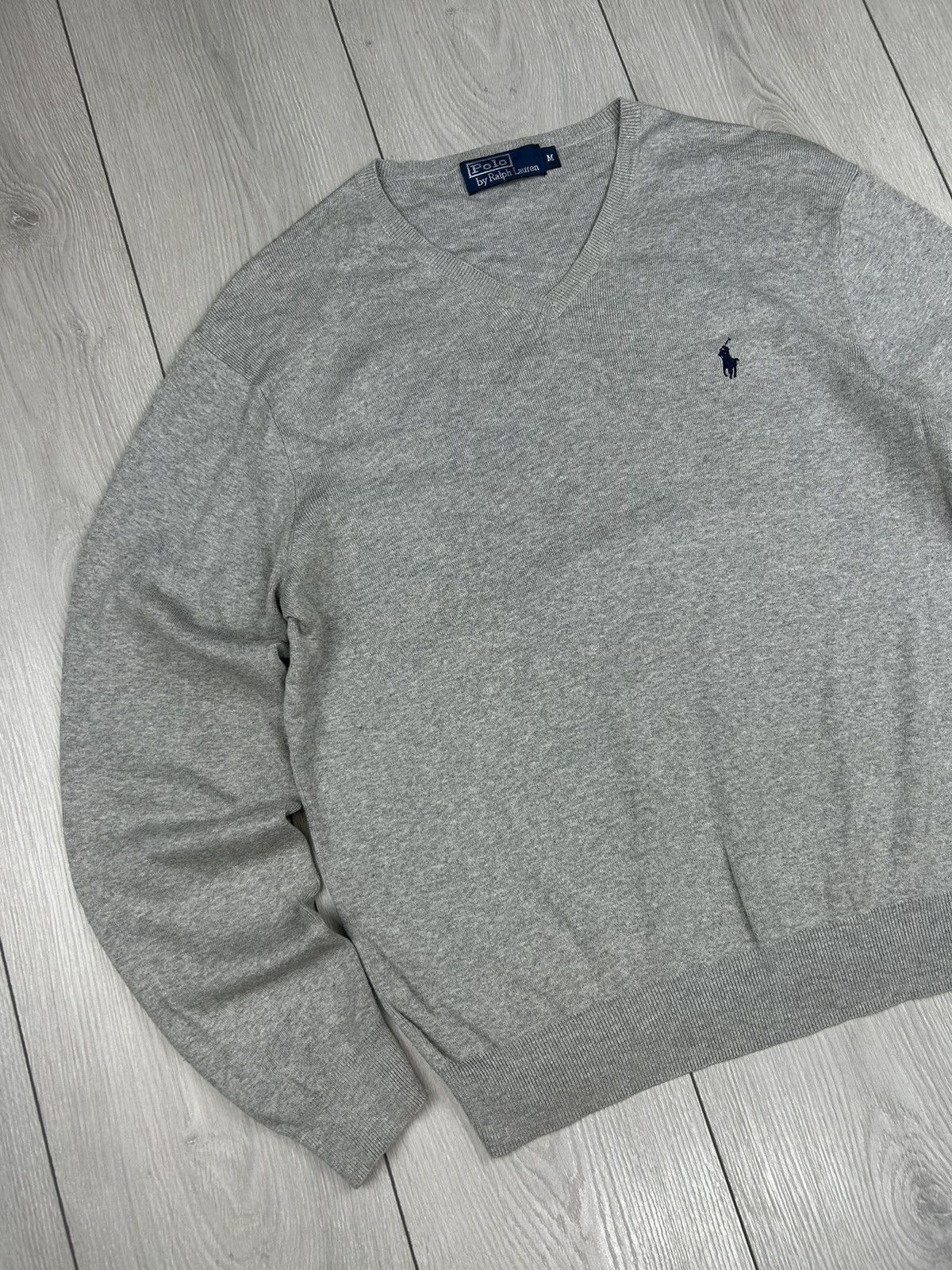 Polo Ralph Lauren Polo Ralph Lauren V Neck Sweater Grey Size M Size US M / EU 48-50 / 2 - 2 Thumbnail