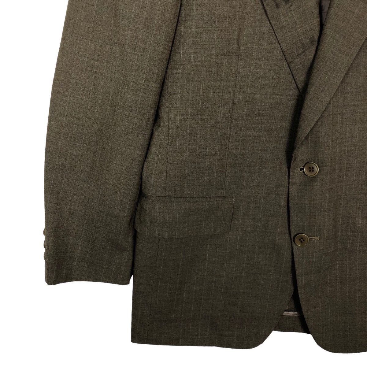 Japanese Brand 🔥Rich Brown - Pin Stripped Double Breast Coats Jacket Size US M / EU 48-50 / 2 - 3 Thumbnail