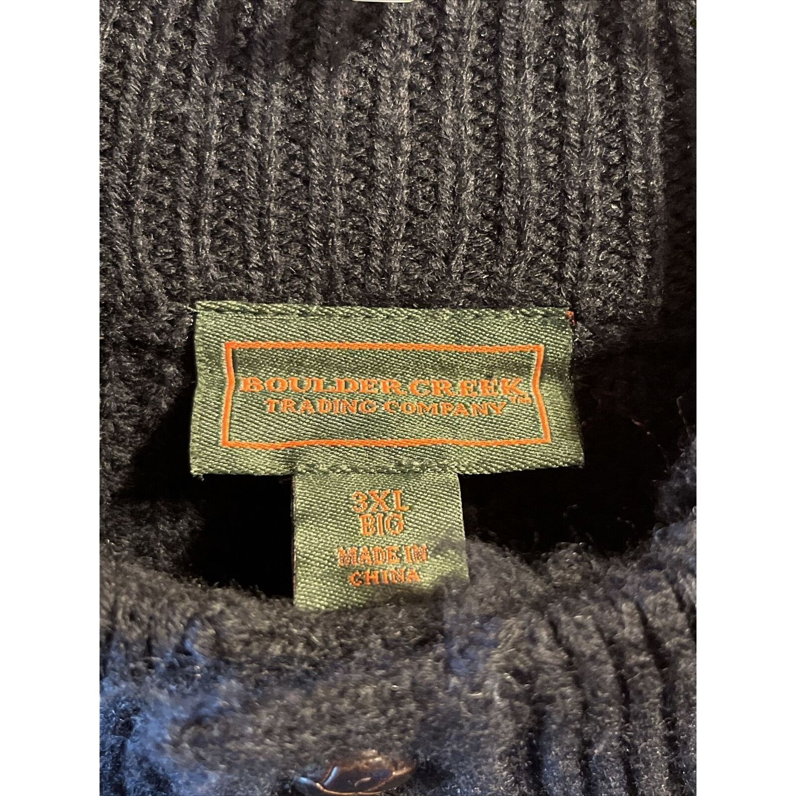 Boulder Creek Boulder Creek Sweater Men's 3XL Black Acrylic Polyester LS Size US XXL / EU 58 / 5 - 3 Thumbnail