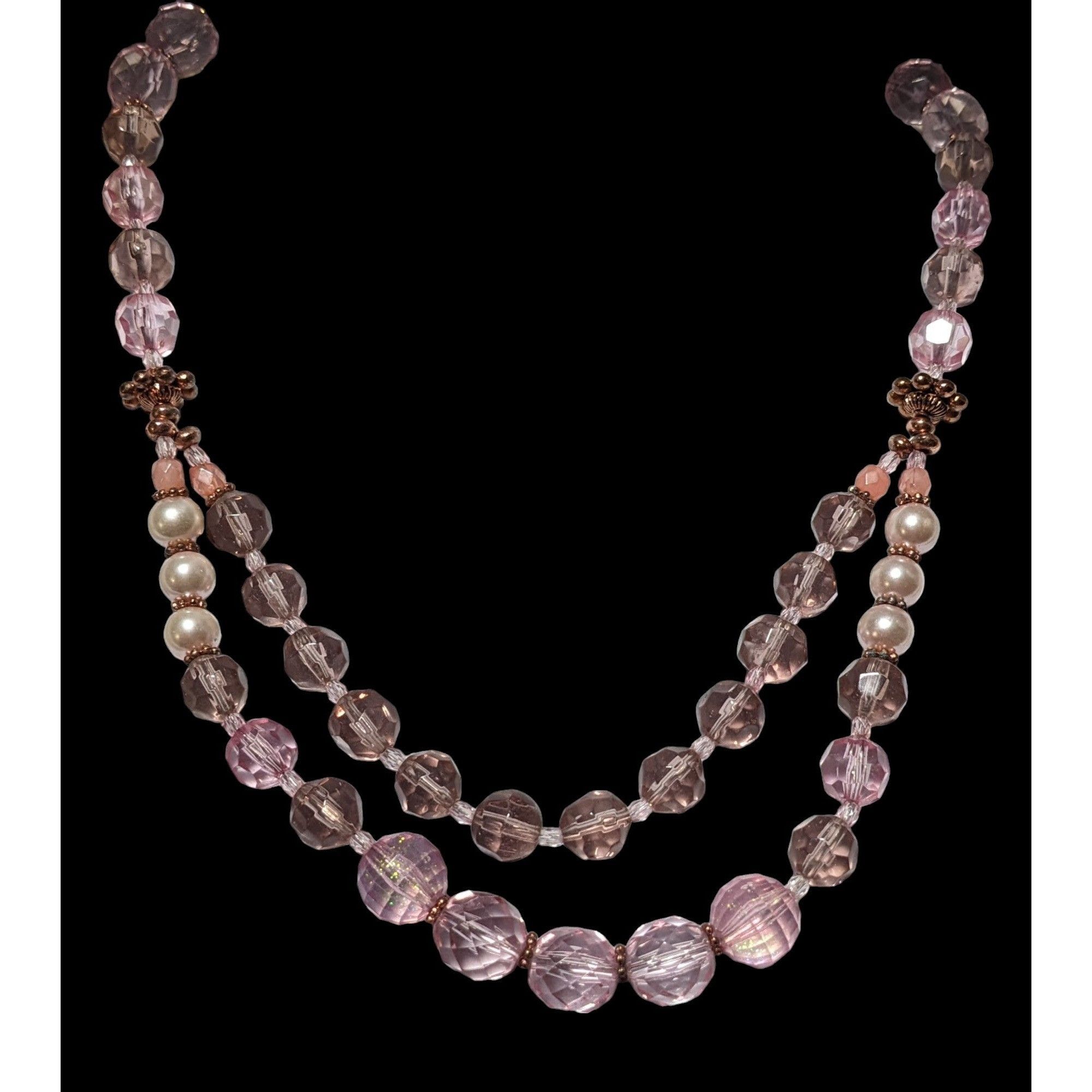 Other Pink Coquette Glitter Beaded Pearl Necklace Size ONE SIZE - 2 Thumbnail