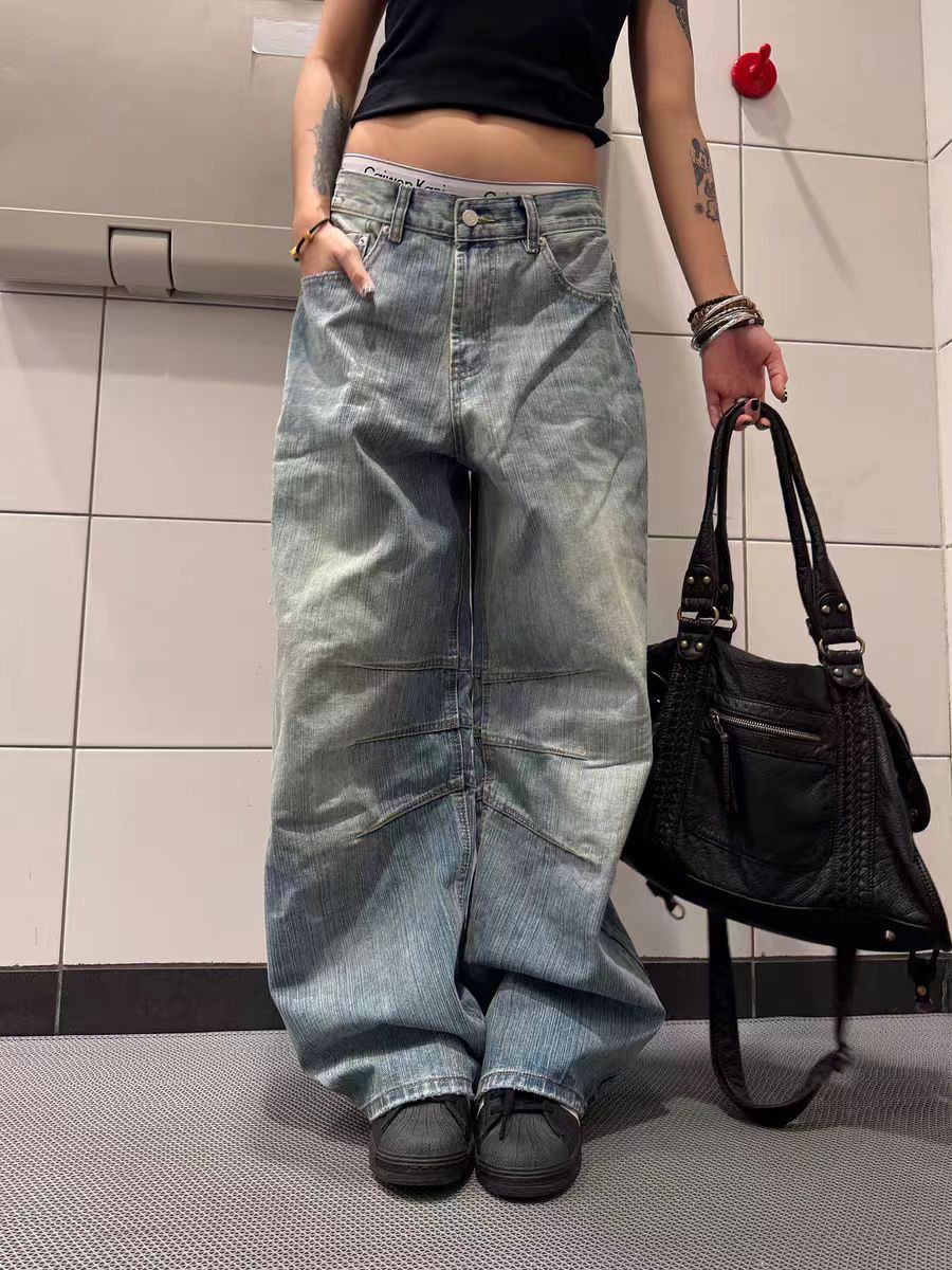 Jean Blue loose-fitting wide-leg jeans Size US 30 / EU 46 - 5 Thumbnail