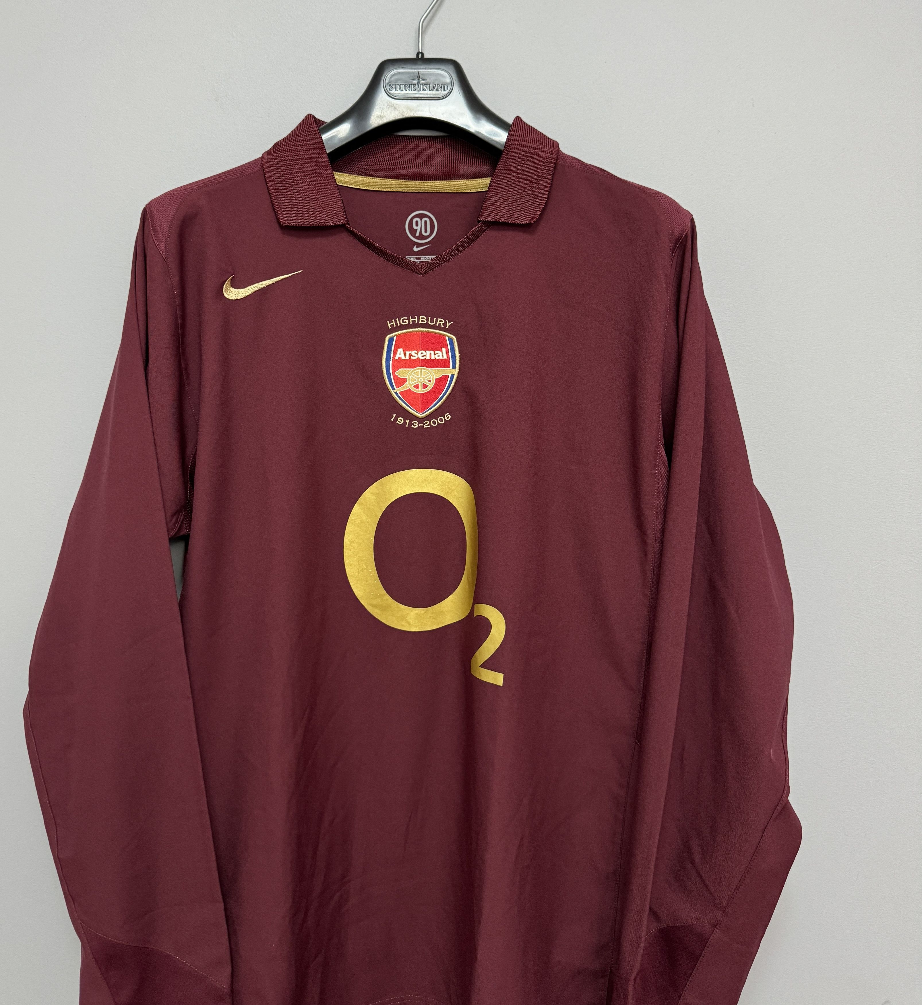 Nike Arsenal 2005 2006 Highbury O2 Long Football Shirt Size L Size US L / EU 52-54 / 3 - 2 Thumbnail