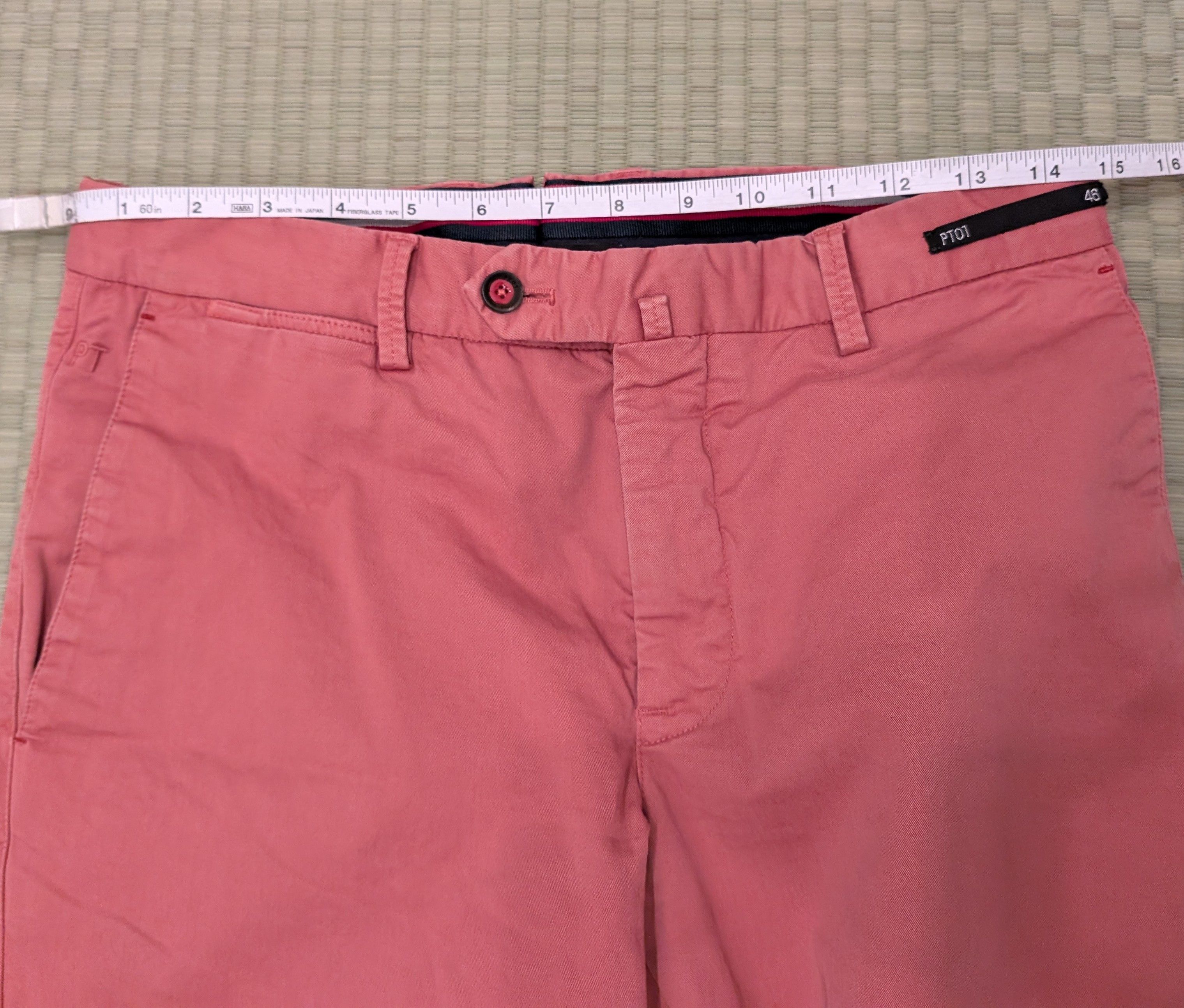 PT Torino PT01 Slim Fit Pink Cotton Stretch Flat Front Pants Size US 30 / EU 46 - 6 Thumbnail