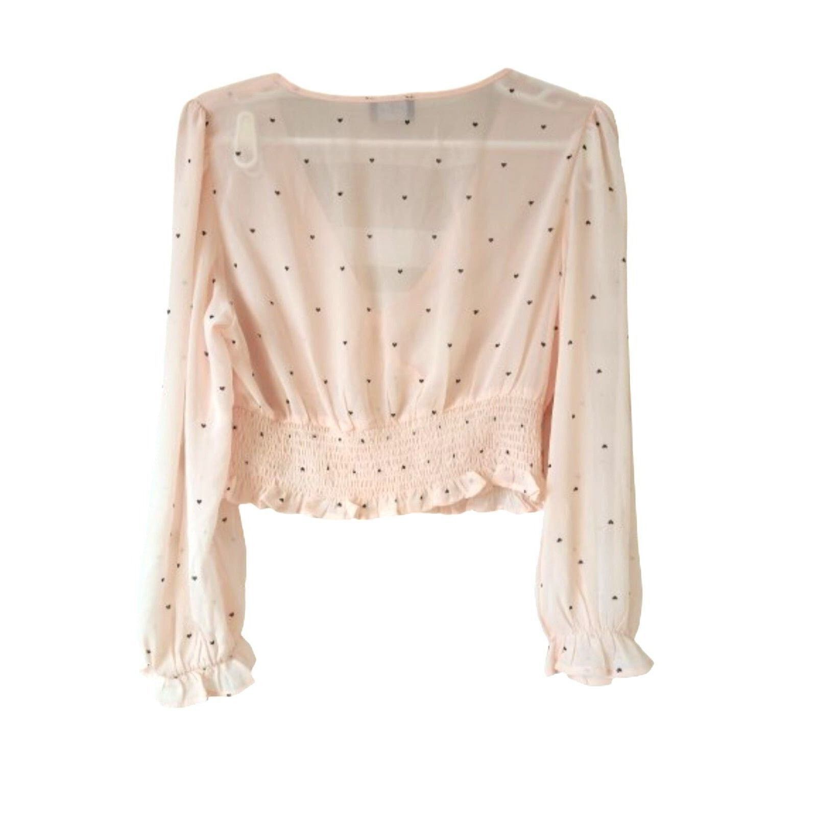 The Unbranded Brand Milk & Honey long Sleeve Crop top XL pink hearths Size XL / US 12-14 / IT 48-50 - 2 Thumbnail