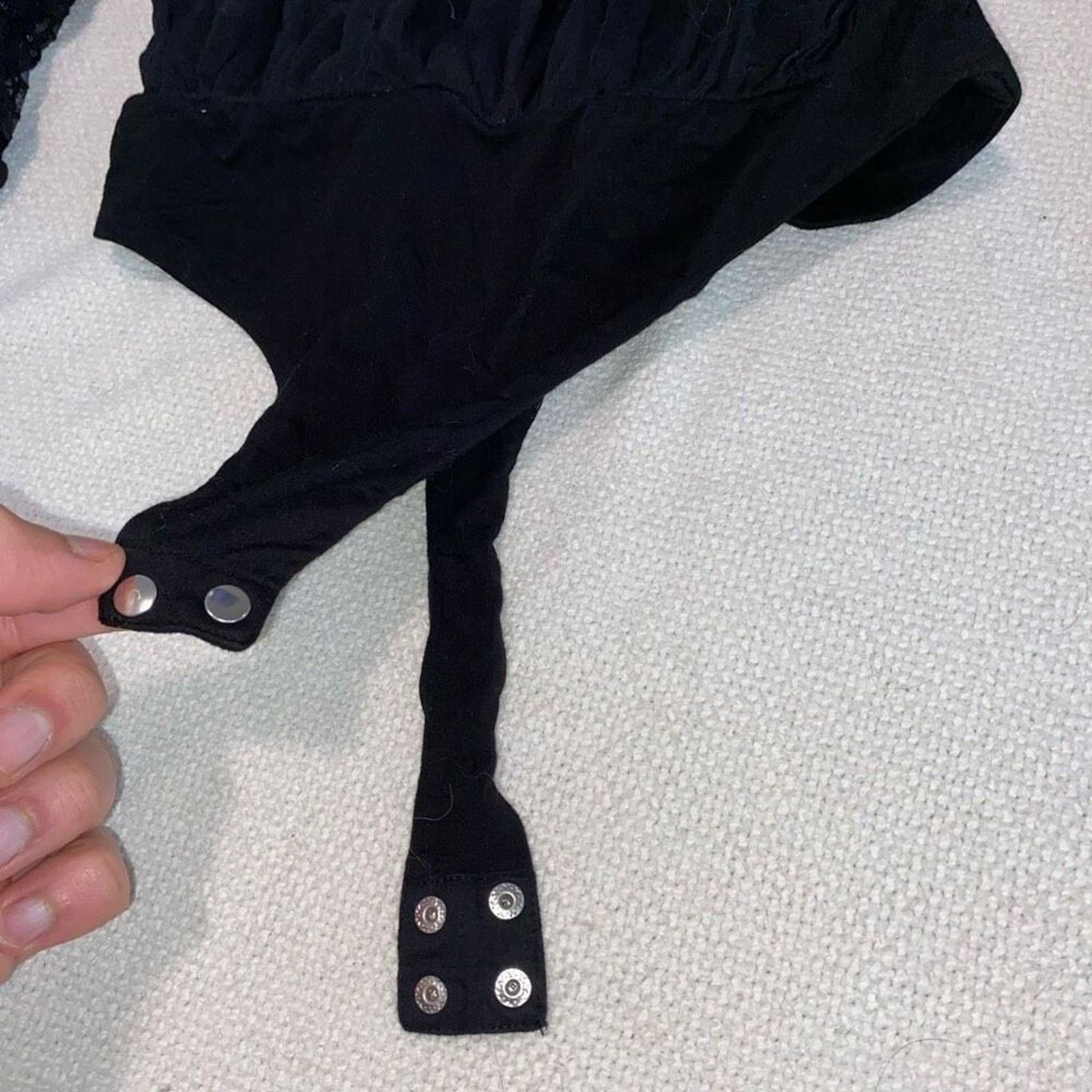 Retrofete Retrofete black long sleeve lace bodysuit | Sz S Size S / US 4 / IT 40 - 5 Thumbnail