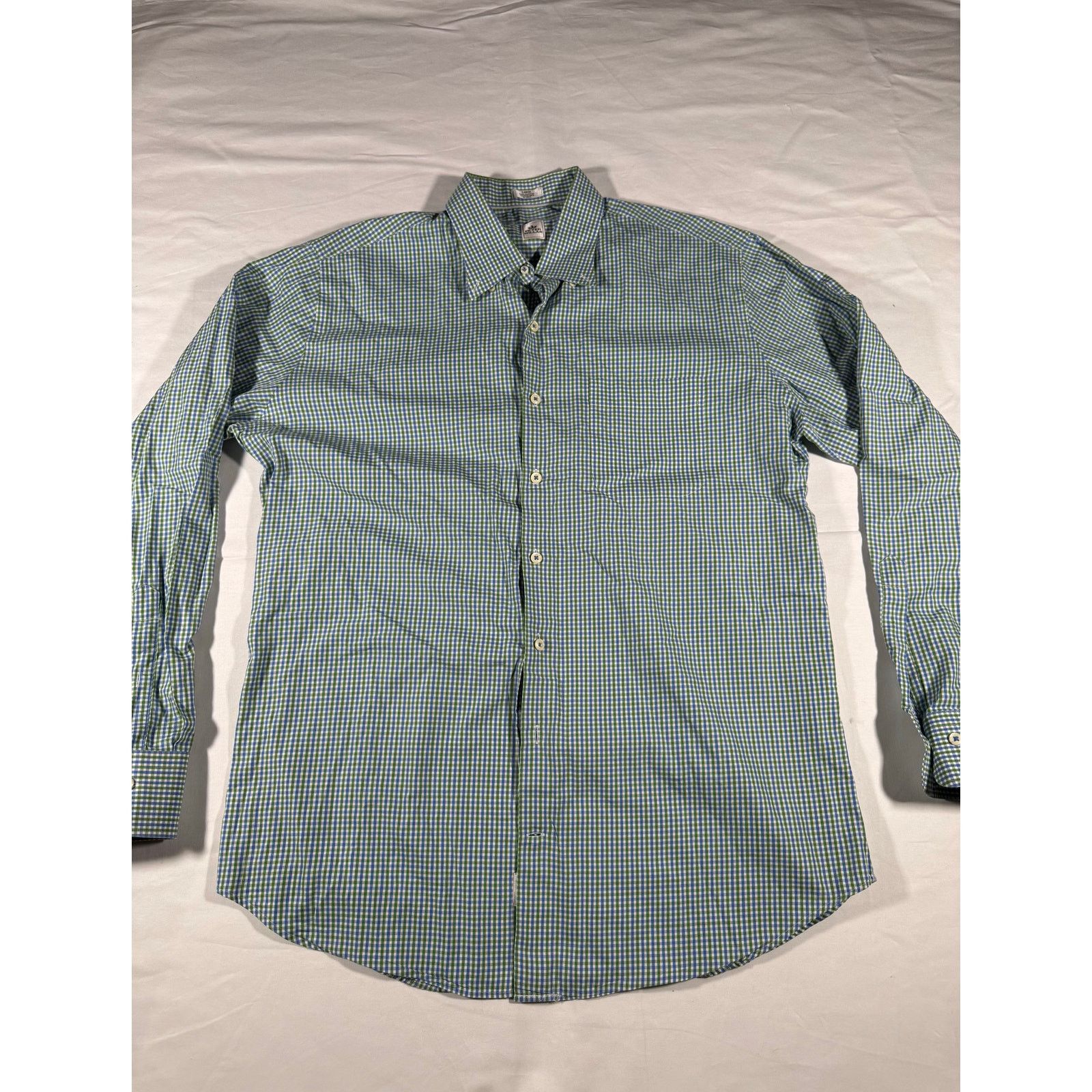 Peter Millar Peter Millar Men’s Shirt Large Green Blue Plaid Long Sleeve Size US L / EU 52-54 / 3 - 1 Thumbnail