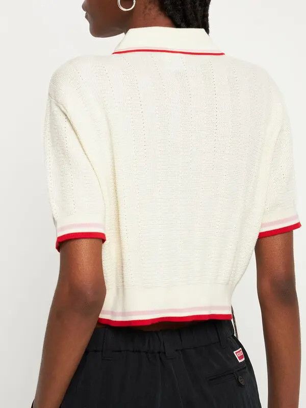 AUTRY o1y0725 Polo Sweater in Ivory/Red Size M / US 6-8 / IT 42-44 - 4 Thumbnail