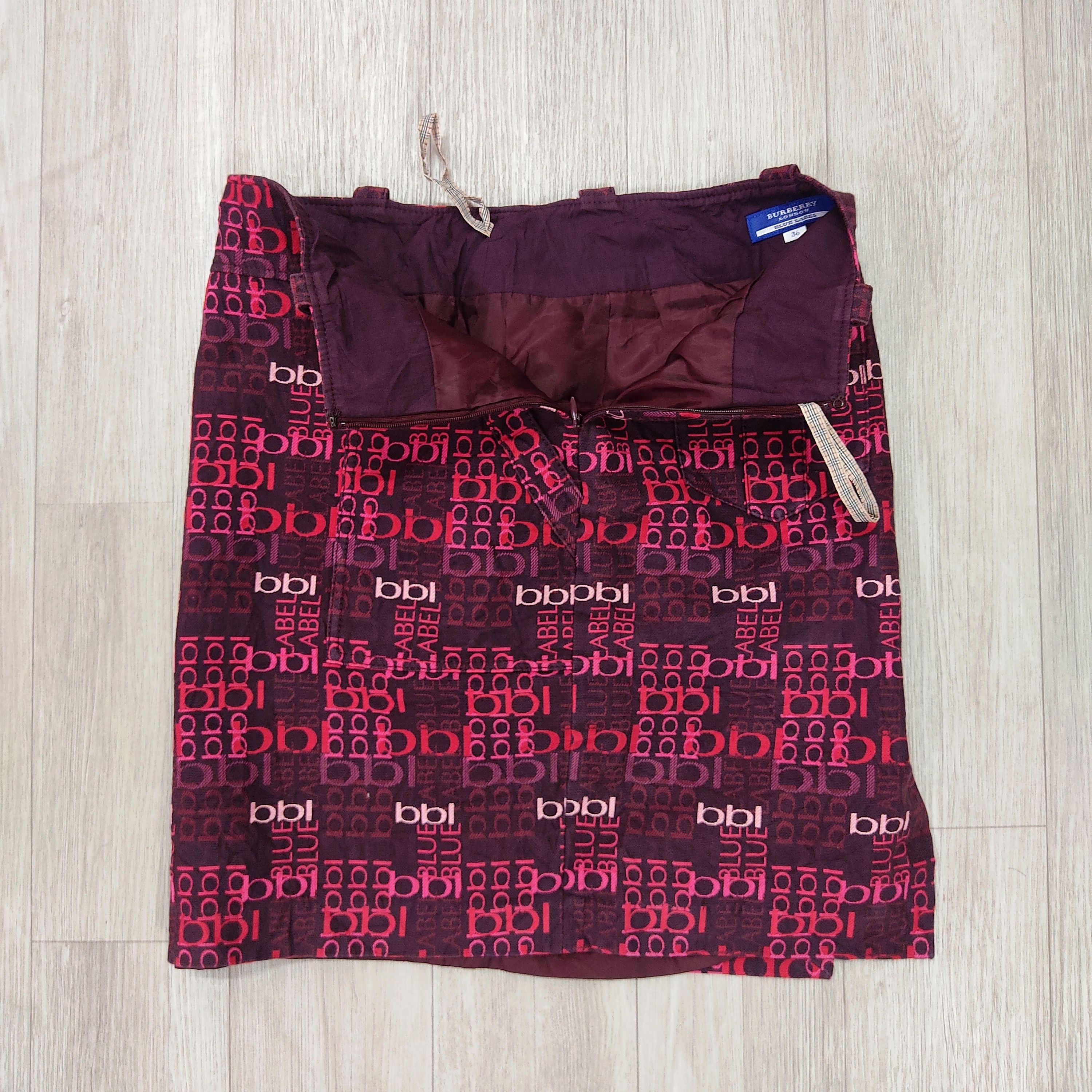 Burberry BURBERRY Blue Label All Over Print Monogram Mini Skirt Size 27" / US 4 / IT 40 - 9 Thumbnail