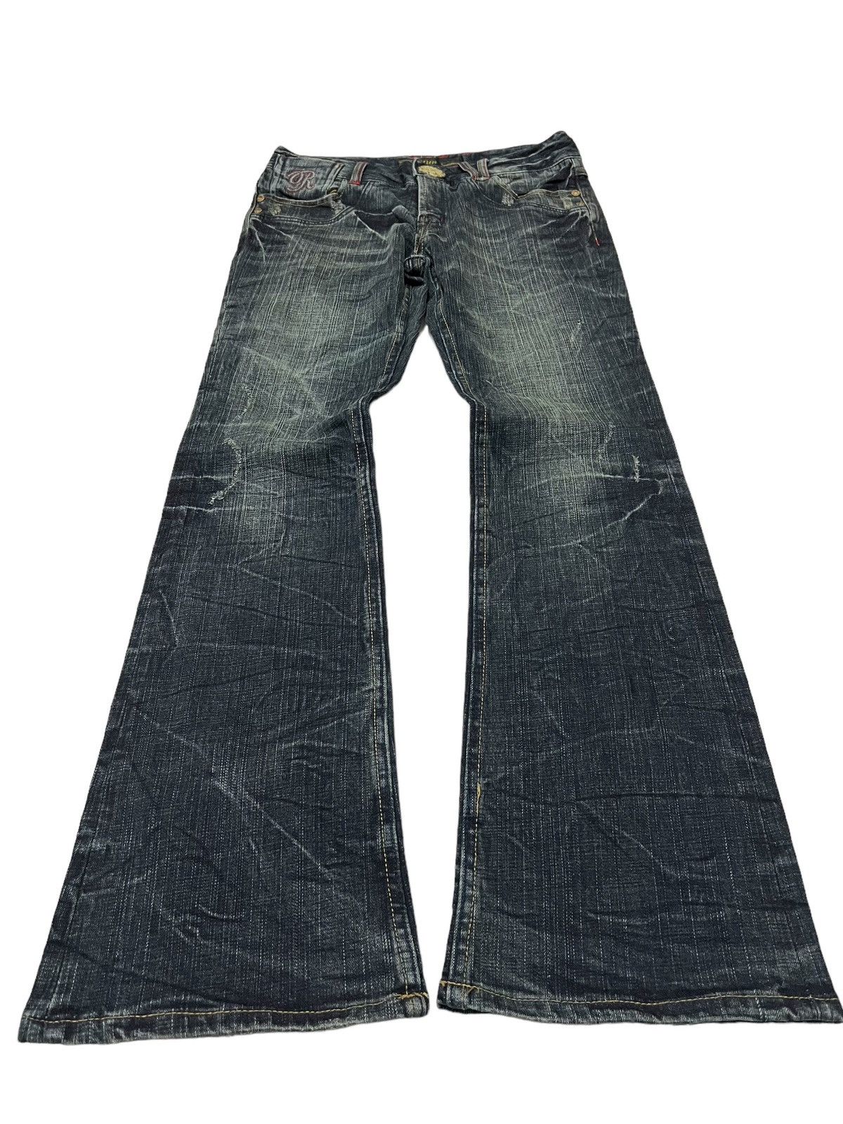 If Six Was Nine × Japanese Brand × Le Grande Bleu (L.G.B.) Oririn buckle flared denim pants Size US 29 - 4 Thumbnail