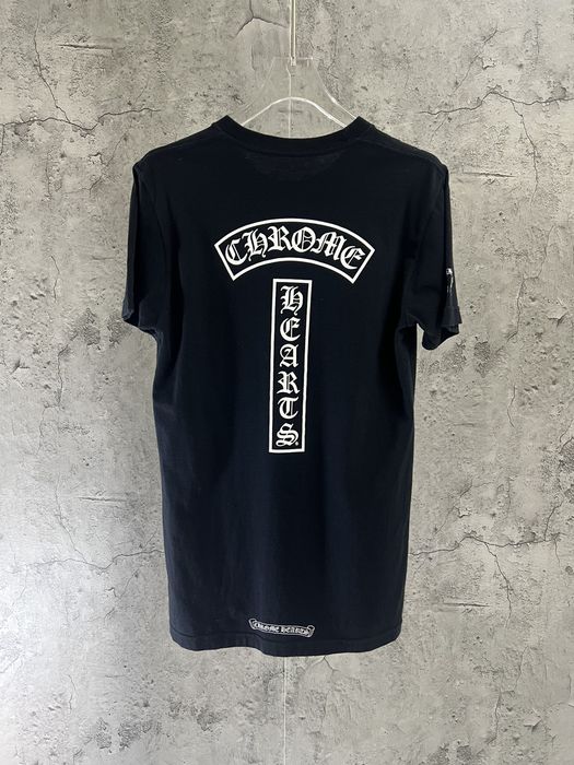 Chrome Hearts RARE Chrome Hearts T Bar Scroll Logo Black Pocket Tee ...