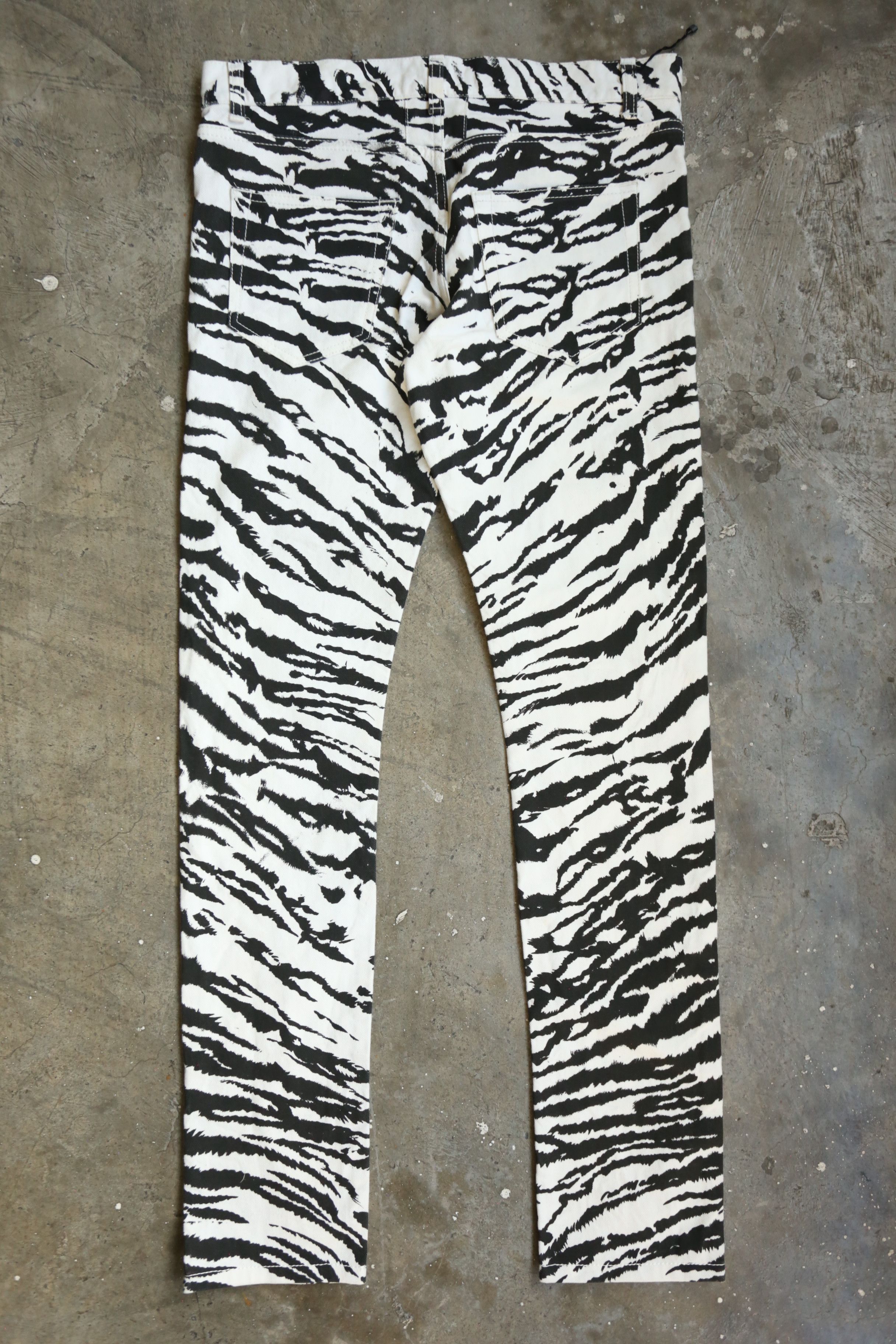 Saint Laurent Paris SLP - Hedi Slimane - S/S 14 - D02 Zebra-Print Denim Jean Size US 30 / EU 46 - 3 Thumbnail