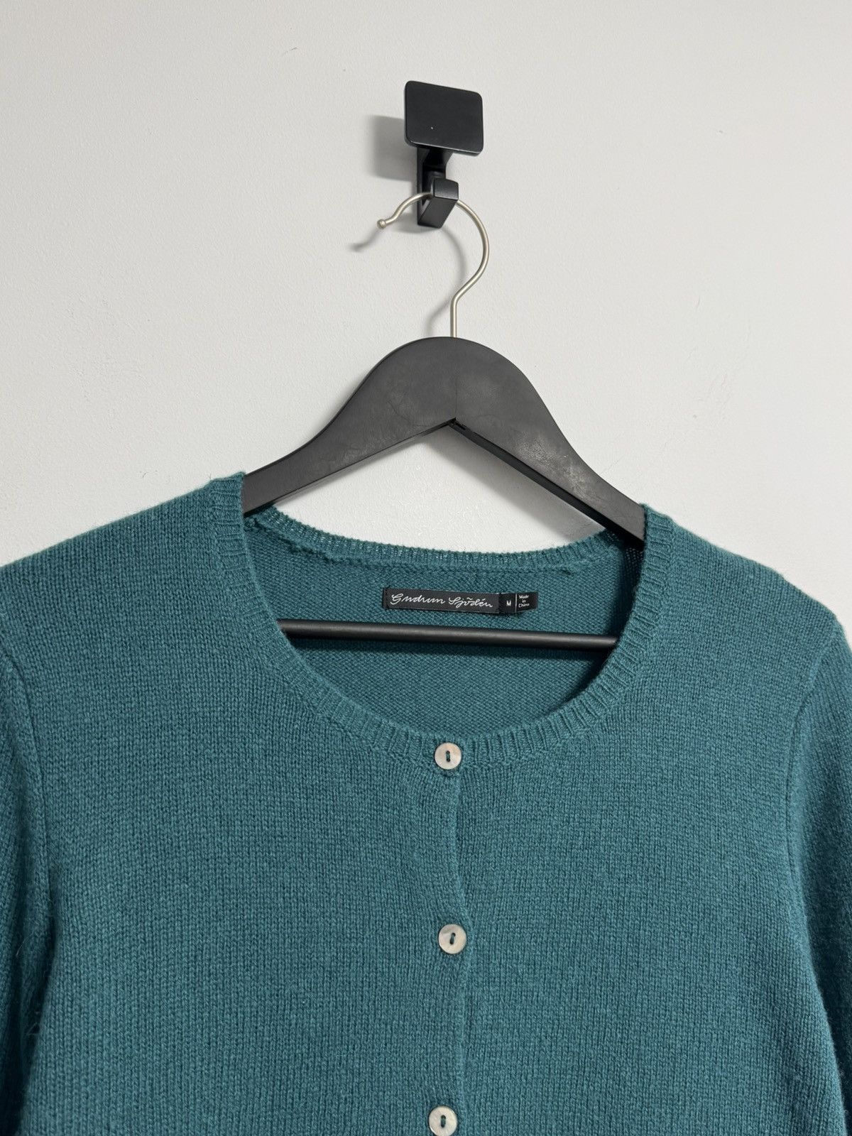 Gudrun Sjoden Gudrun Sjoden Cardigan Knit Sweater Wool Green Pink Pocket M Size M / US 6-8 / IT 42-44 - 2 Thumbnail