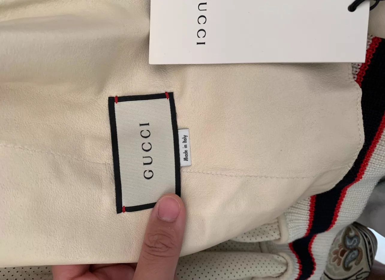 Gucci Gucci Perforated Sheepskin Leather Jacket 50 (Classic Logos) Size US M / EU 48-50 / 2 - 4 Thumbnail