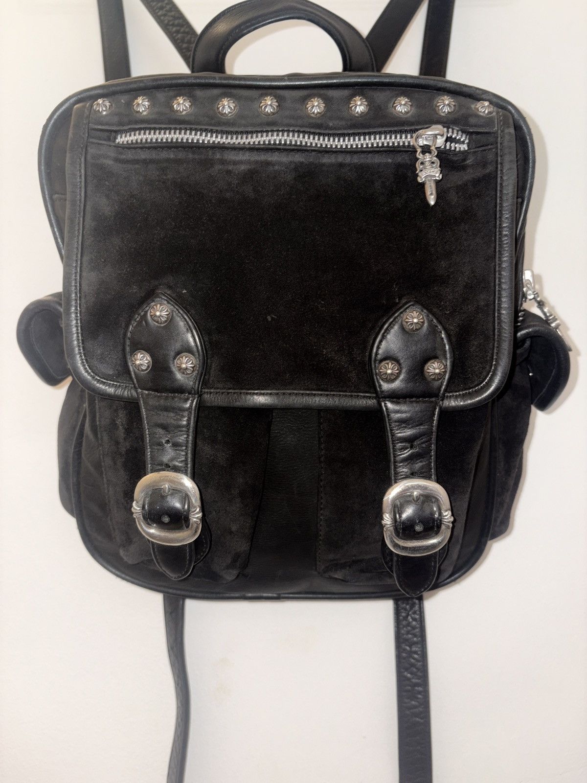 Chrome Hearts Chrome Hearts Suede & leather Backpack w/Sterling silver Size ONE SIZE - 1 Thumbnail