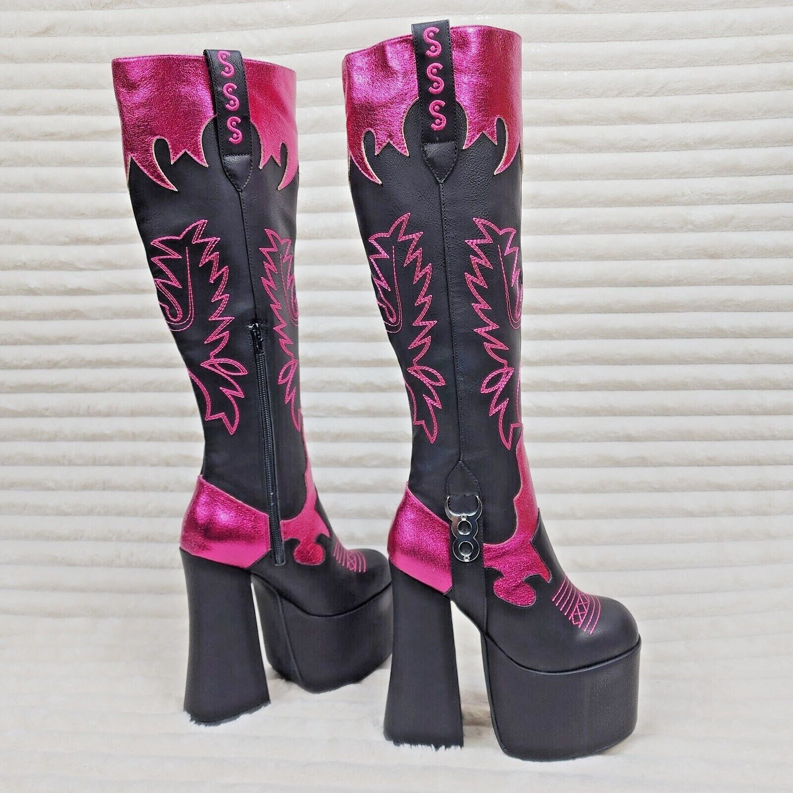 Other Free Your Mind Western Inspired Platform Chunky Heel Knee Bo Size US 10 / IT 40 - 1 Thumbnail
