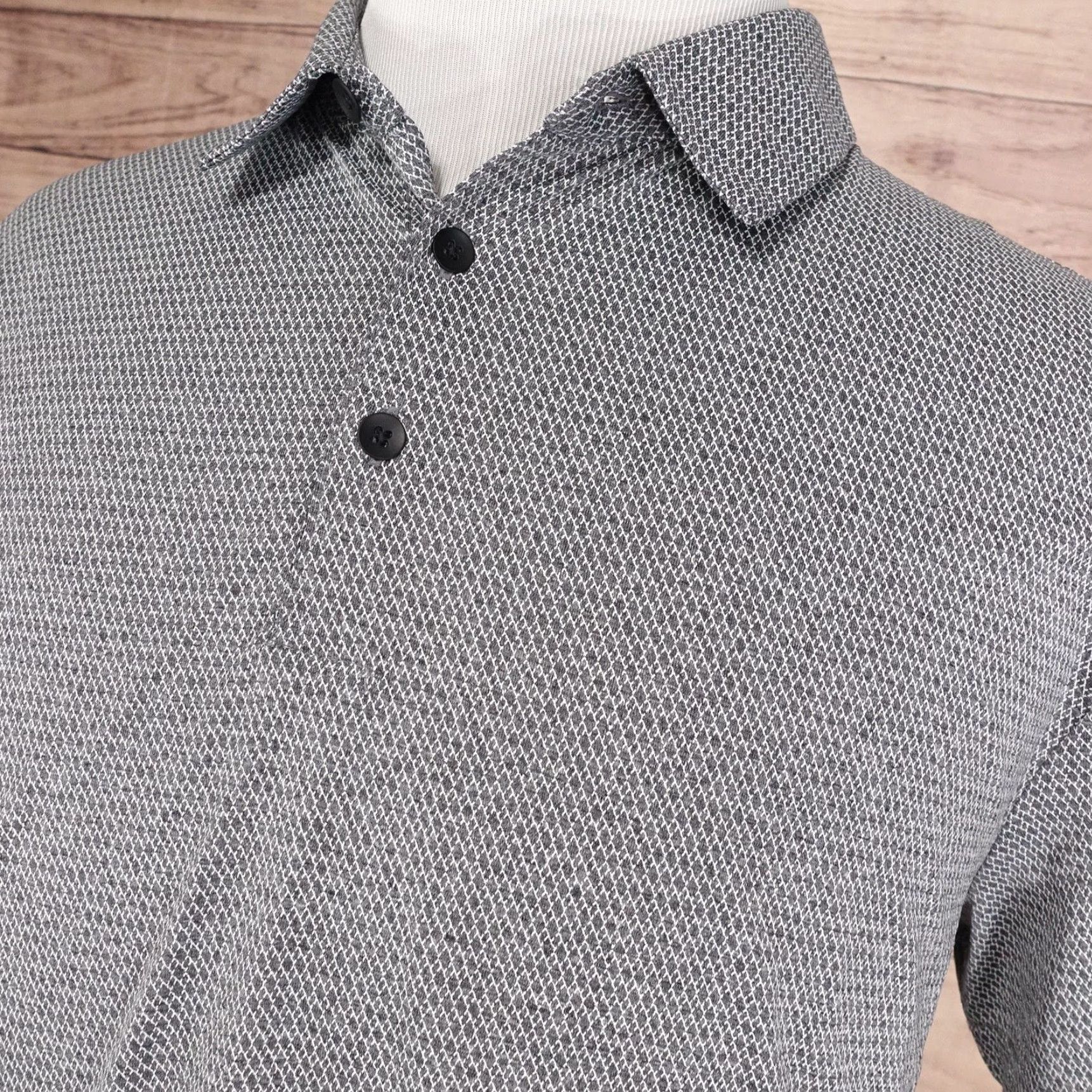 Apt. 9 APT.9 Polo Shirt Mens XL Gray Geometric Print Smart Temp Golf Performance Casual Size US XL / EU 56 / 4 - 2 Thumbnail