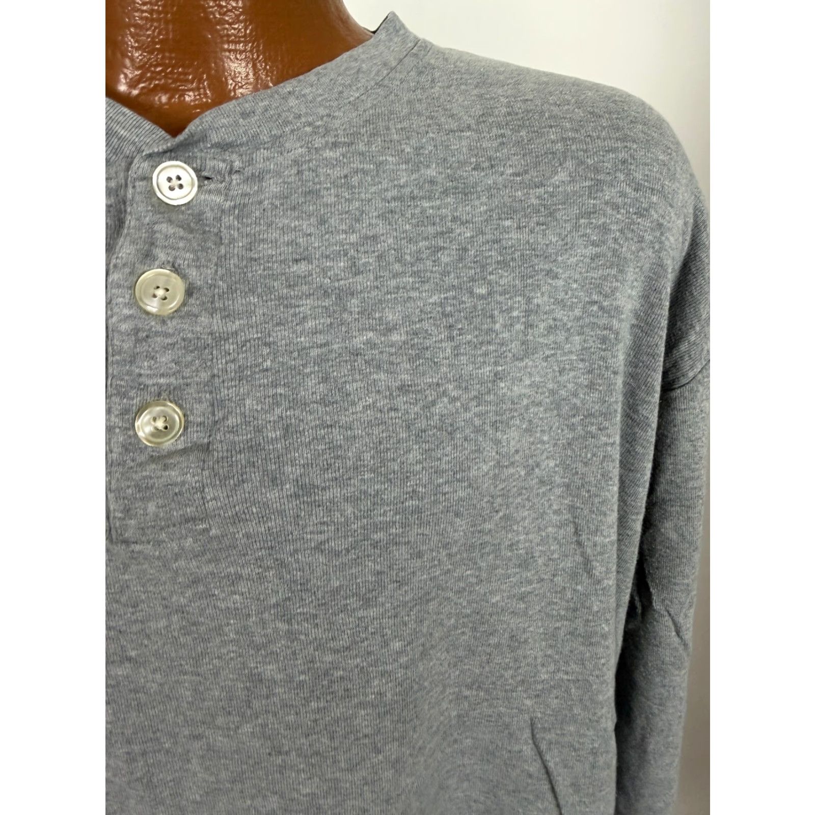 Club Room Vintage Club Room Henley Shirt XL Men Gray 90s Knit Cotton T-Shirt Hook Boxy Stretch Ribbed Outdoors Grunge Hipster 90s Size US XL / EU 56 / 4 - 5 Thumbnail