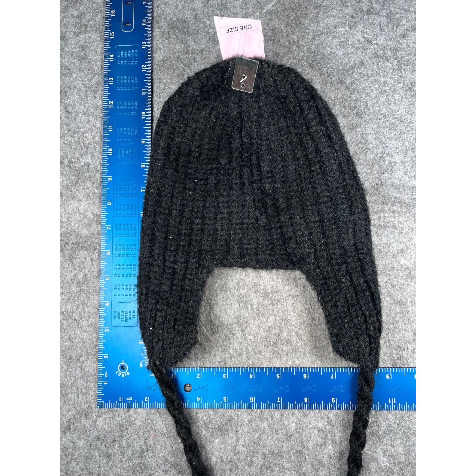 Vintage Wild Fable Beanie Women One Size Black Knit Nylon Poly Blend Ear Flap Ski NEW Size ONE SIZE - 5 Thumbnail