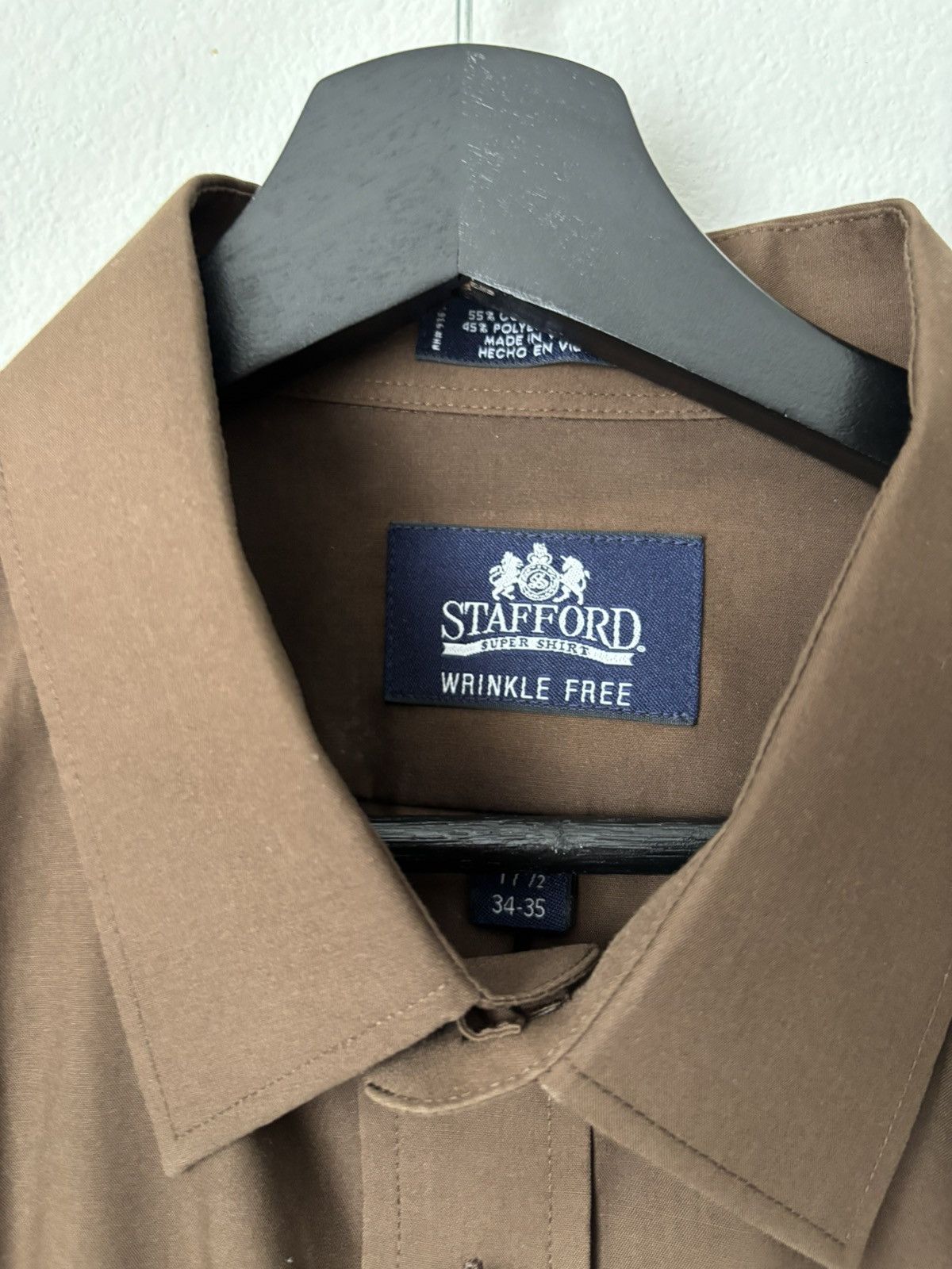 Stafford Stafford Brown Button Up Shirt Size US XL / EU 56 / 4 - 2 Thumbnail