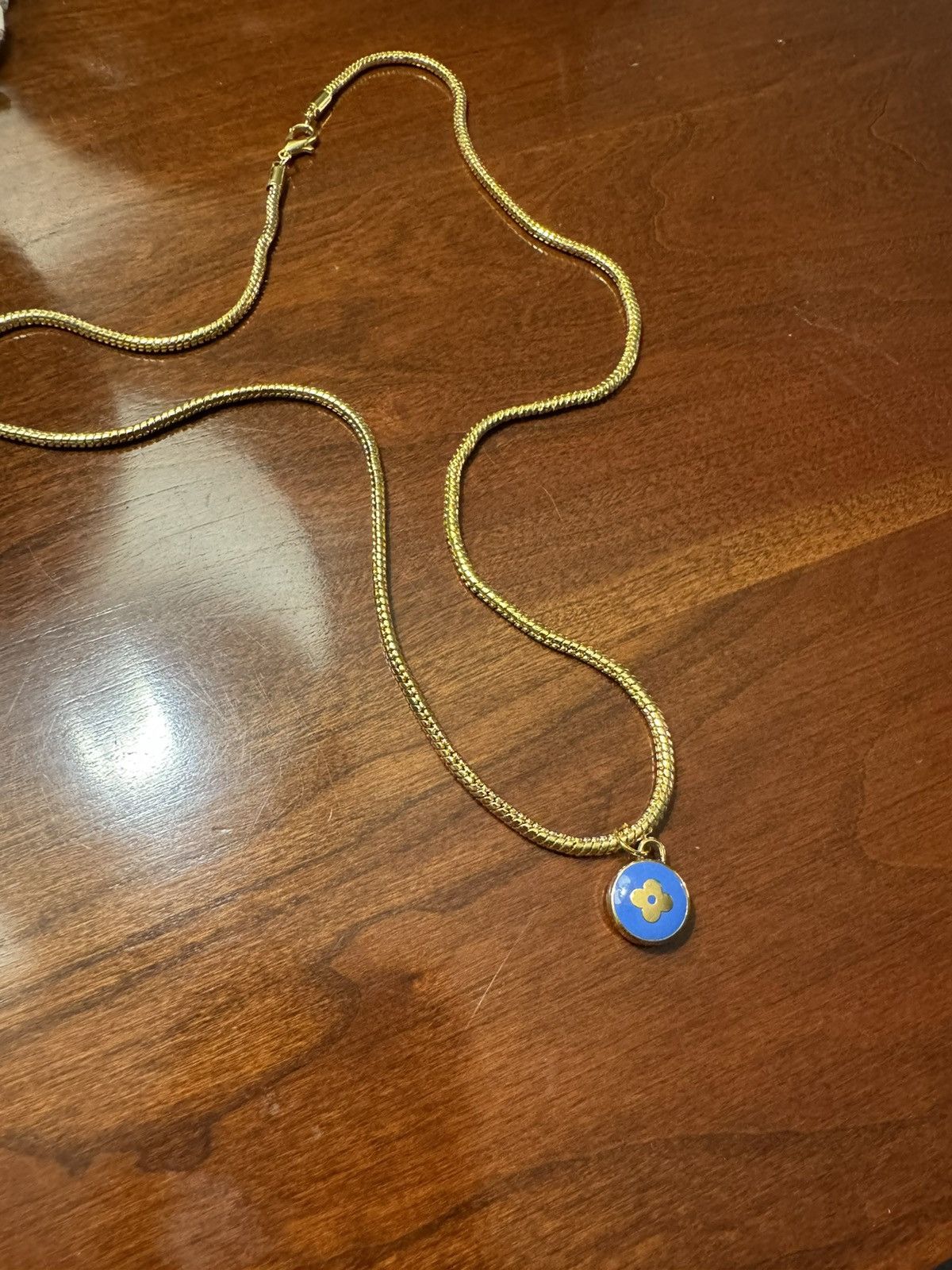Louis Vuitton Louis Vuitton Charm Pendant Necklace BLUE Snake 3mm Size ONE SIZE - 1 Thumbnail