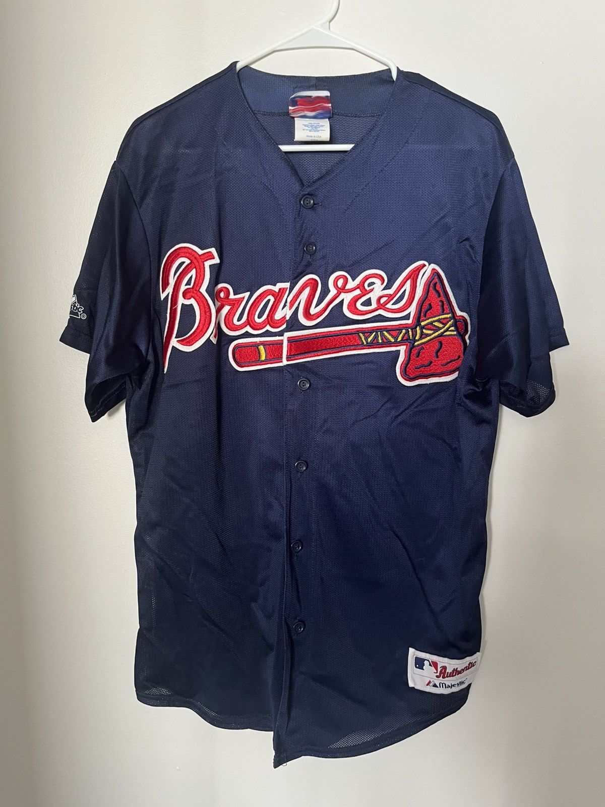 MLB Braves Button-up Jersey Tee Size US L / EU 52-54 / 3 - 1 Thumbnail