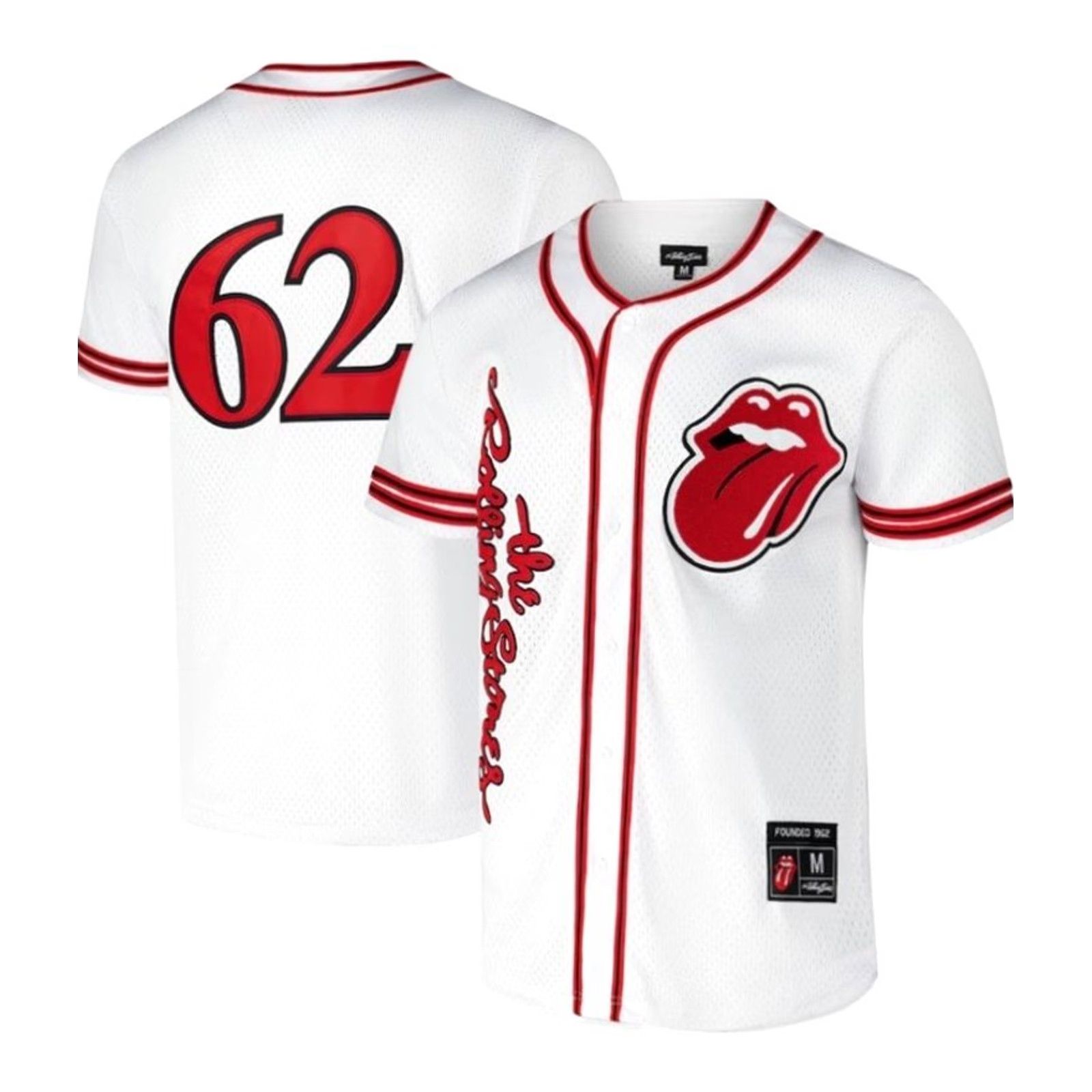 Vintage VINTAGE? No. NEW NWT Men Fanatics Rolling Stones #62 White/Red Fashion Baseball Jersey Size S Size US S / EU 44-46 / 1 - 2 Thumbnail