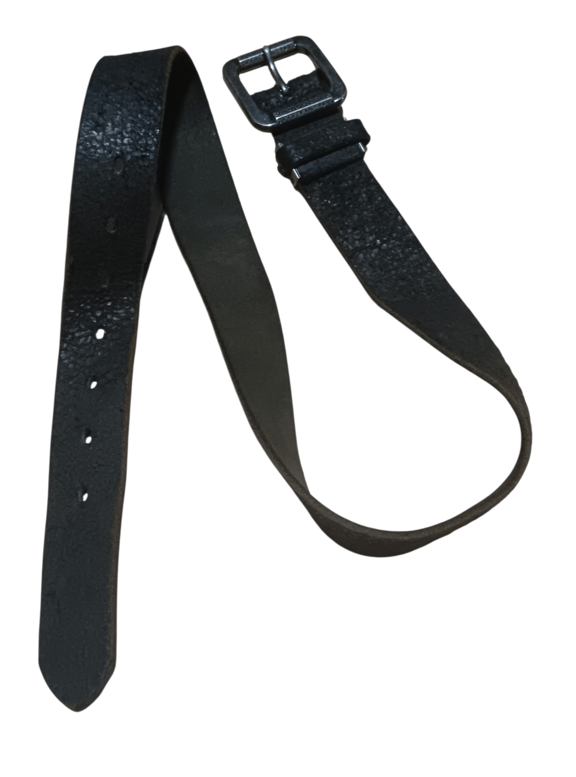 Genuine Leather VINTAGE GOTHIC SILVER BUCKLE SUEDE LEATHER BELT Size 34 - 1 Thumbnail